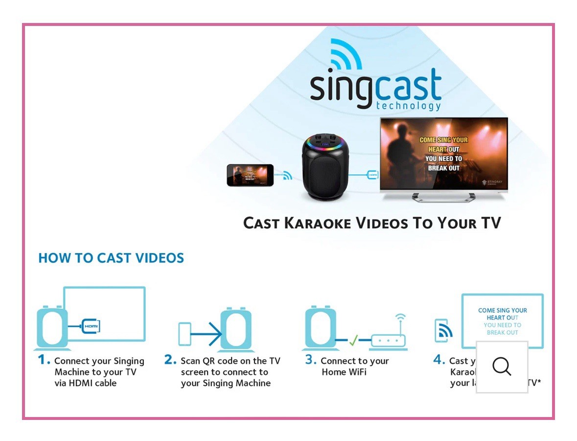 The Singing Machine SMC2035 Sing Cast Max Stand-Alone Karaoke Machine, Stand