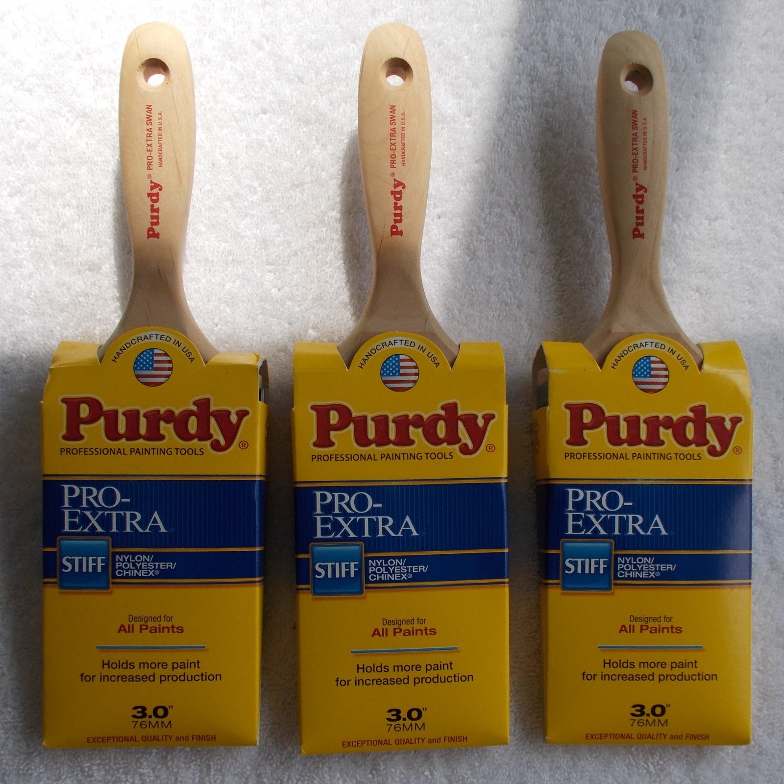(3) NEW 3" Purdy Pro Extra Swan Paint Brush