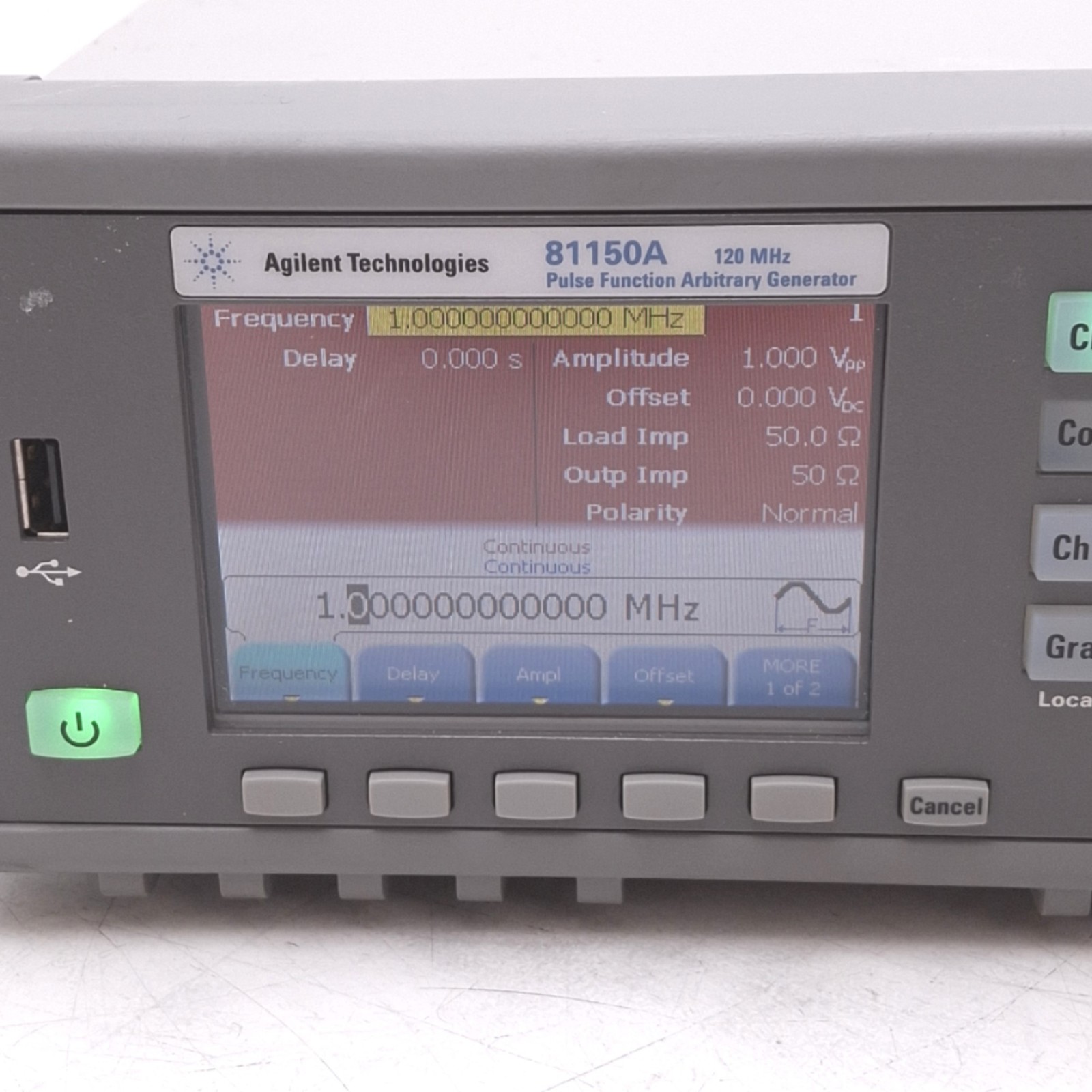 Agilent 81150A Pulse Function Arbitrary Generator 120MHz, 2-Channel, 100-240VAC