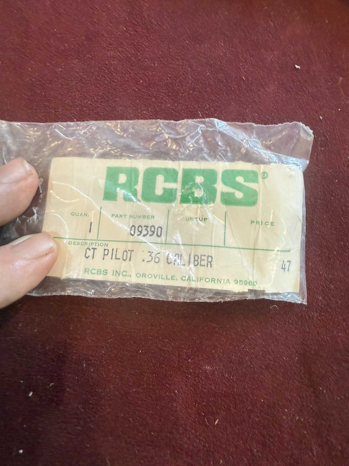 RCBS Rotary Case Trimmer Pilot .36 Cal, #09390 New in Package