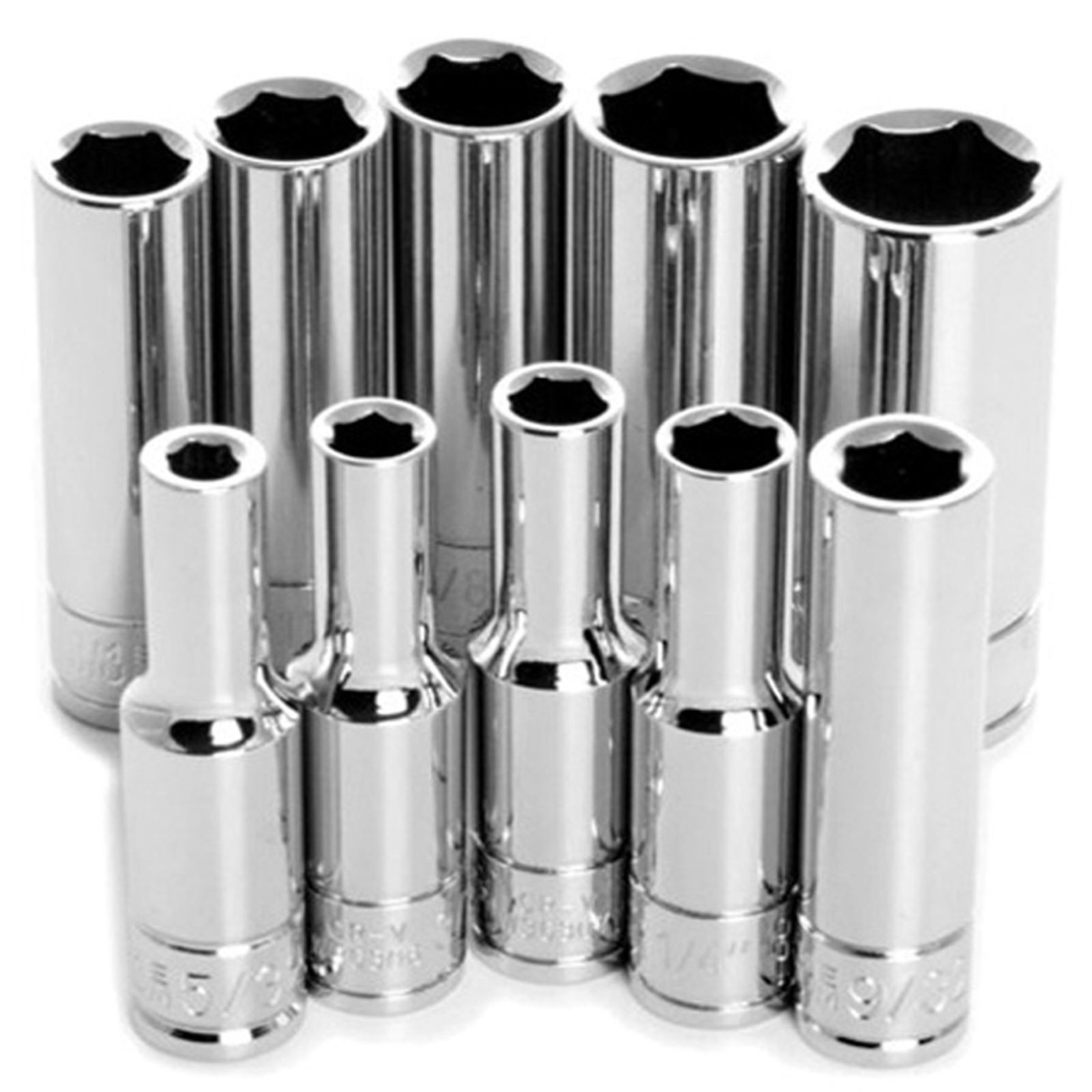 Performance Tool 1/4" DR 6PT SAE DW Socket Set - 10-Piece W36300
