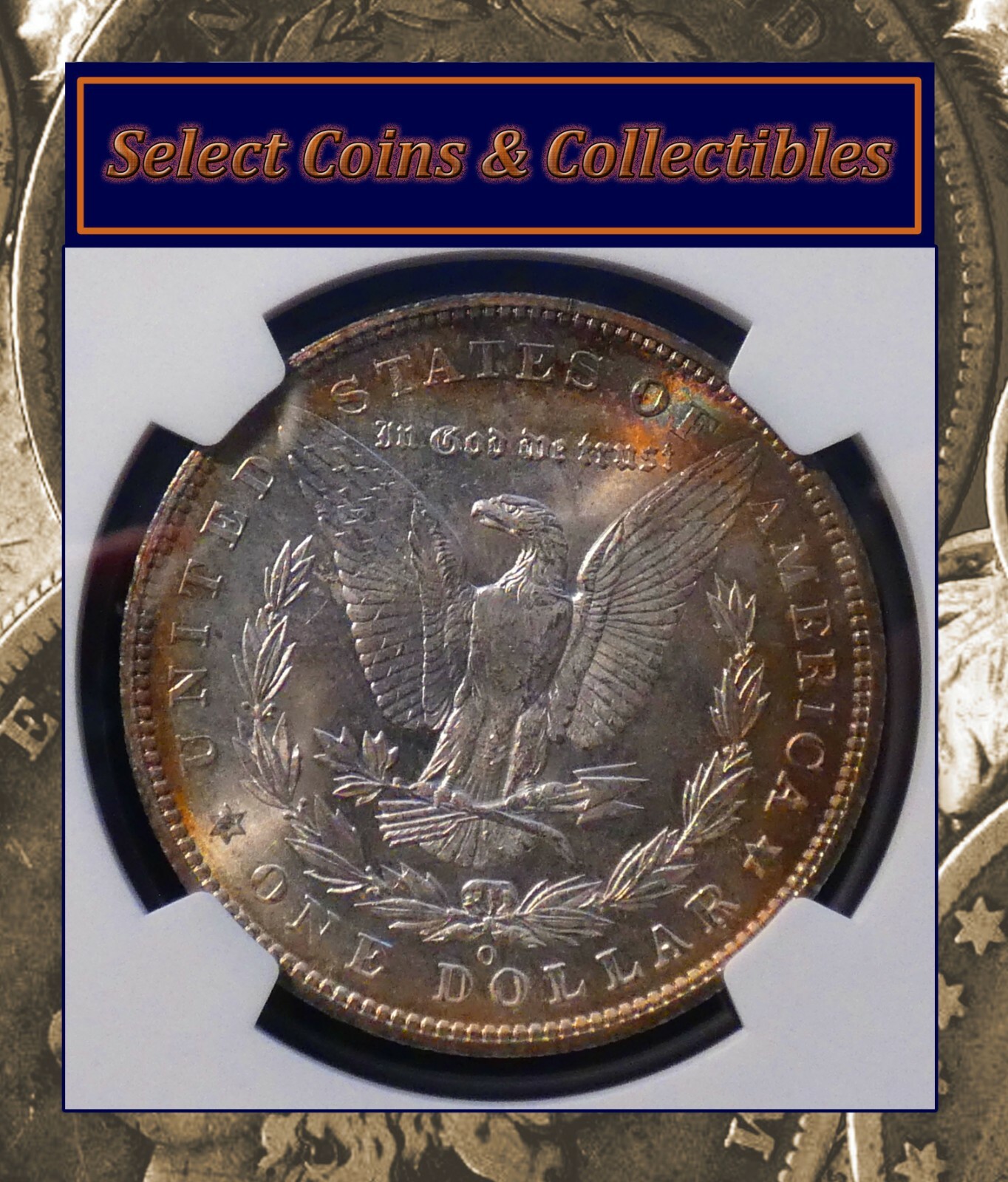 1904-O Morgan Silver Dollar - NGC MS 63+ Mult-Color Edge Toned Blazer! #1263