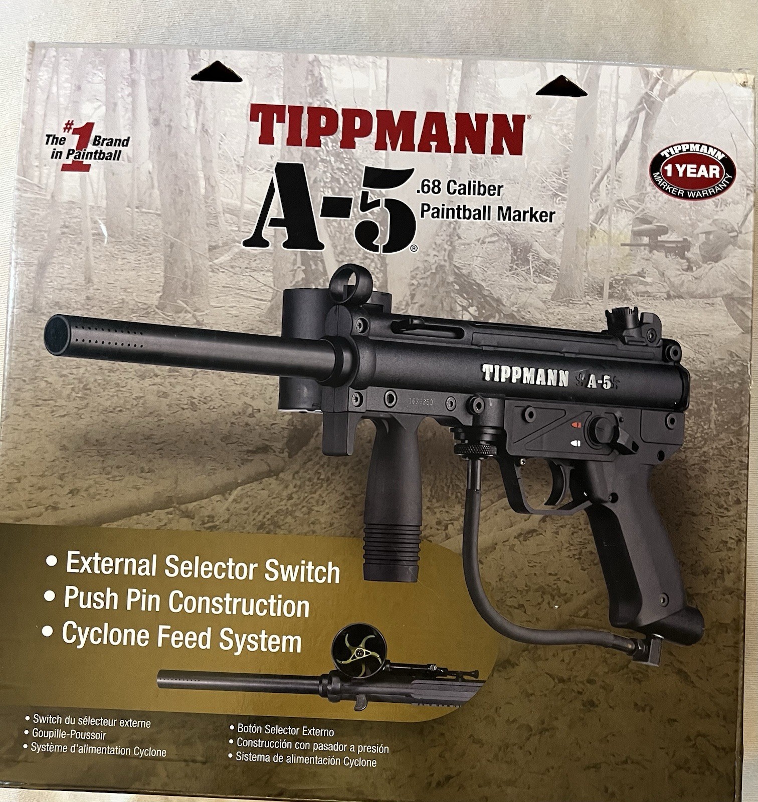 New Tippmann A-5 Paintball Marker W/Cyclone Feed and Low Profile Hopper