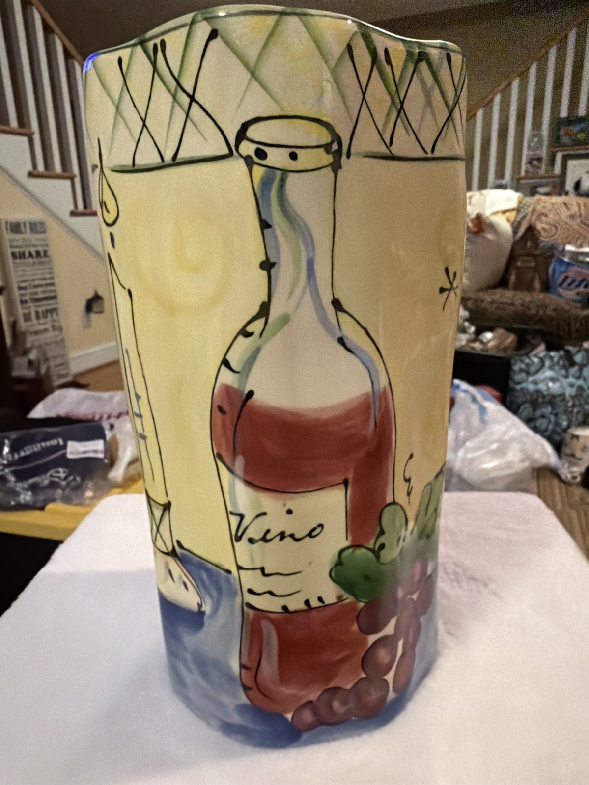 Vintage Julia  Junkin Ceramic Wine Grapes Wine Chiller Cooler
