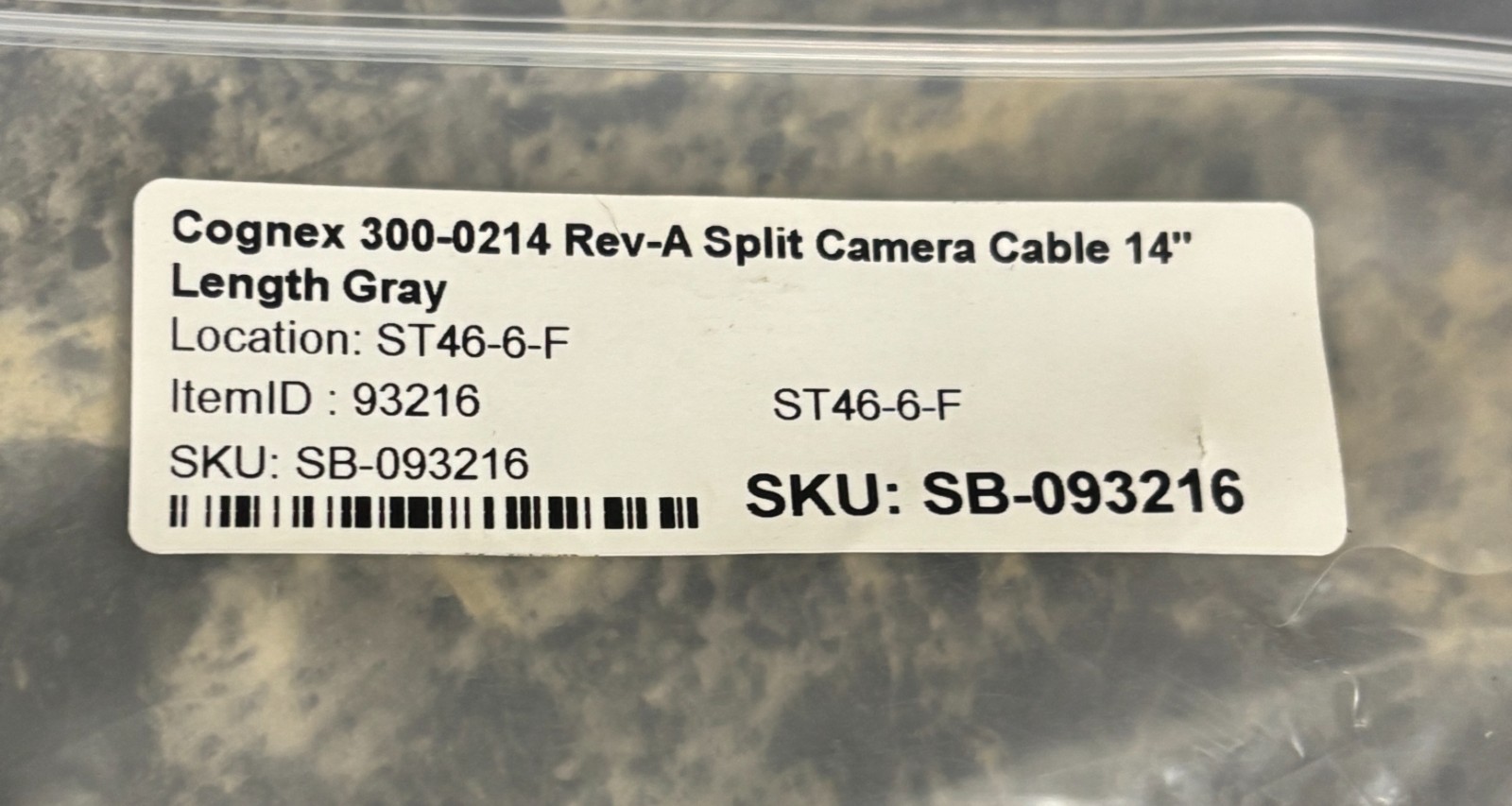 Cognex 300-0214 Rev-A Split Camera Cable 14" Length B