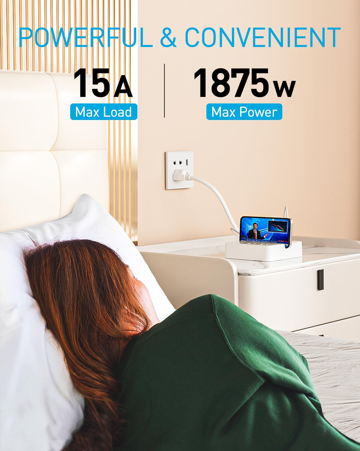 Remote Control Power Strip with 3 RF Controlled Outlets Surge Protector Power...