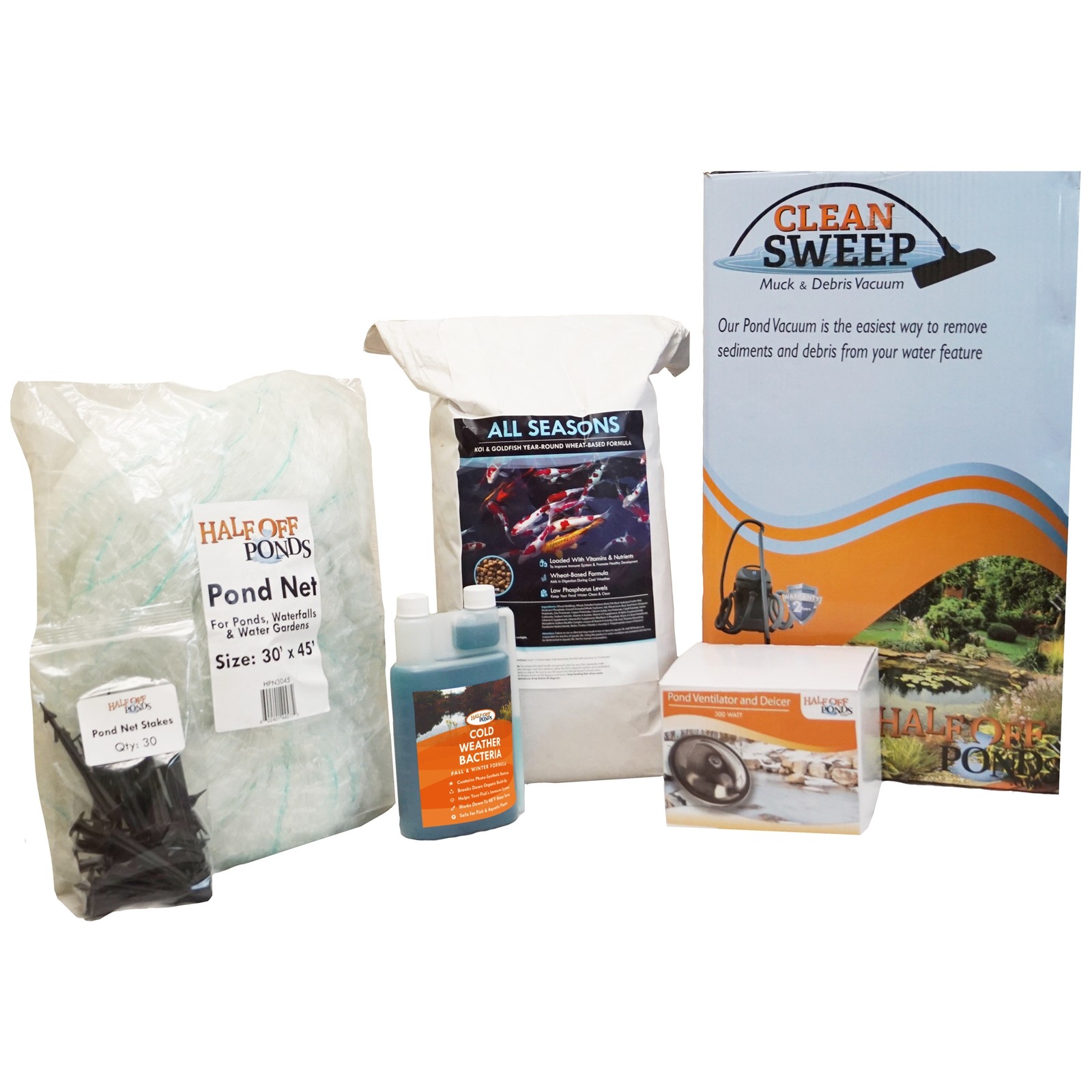 Mega Winterization Kit Vacuum, Net, Deicer, Fish Food, Bacteria - FWVACKITMEGA