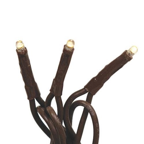 NEW Primitive Teeny Lights 50 Ct Clear Bulbs BROWN Elec Strand INDOOR OUTDOOR