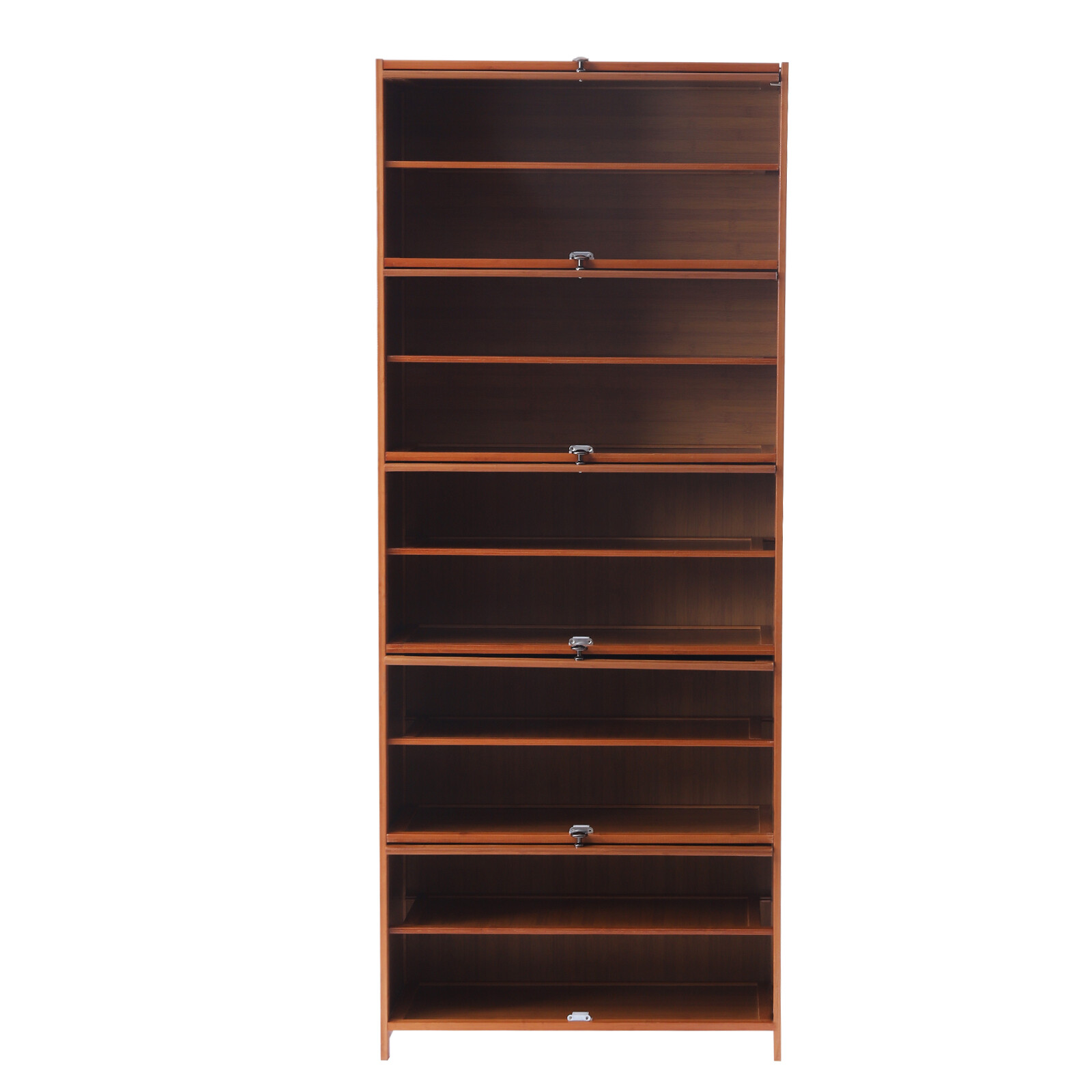 10 Tier 30 Pairs Shoe Cabinet with Doors Wood Stand Shoe Organizer for Entryway
