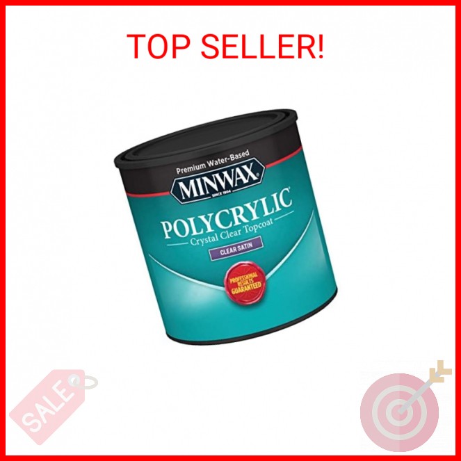 1/2 pt Minwax 23333 Clear Polycrylic Water-Based Protective Finish Satin