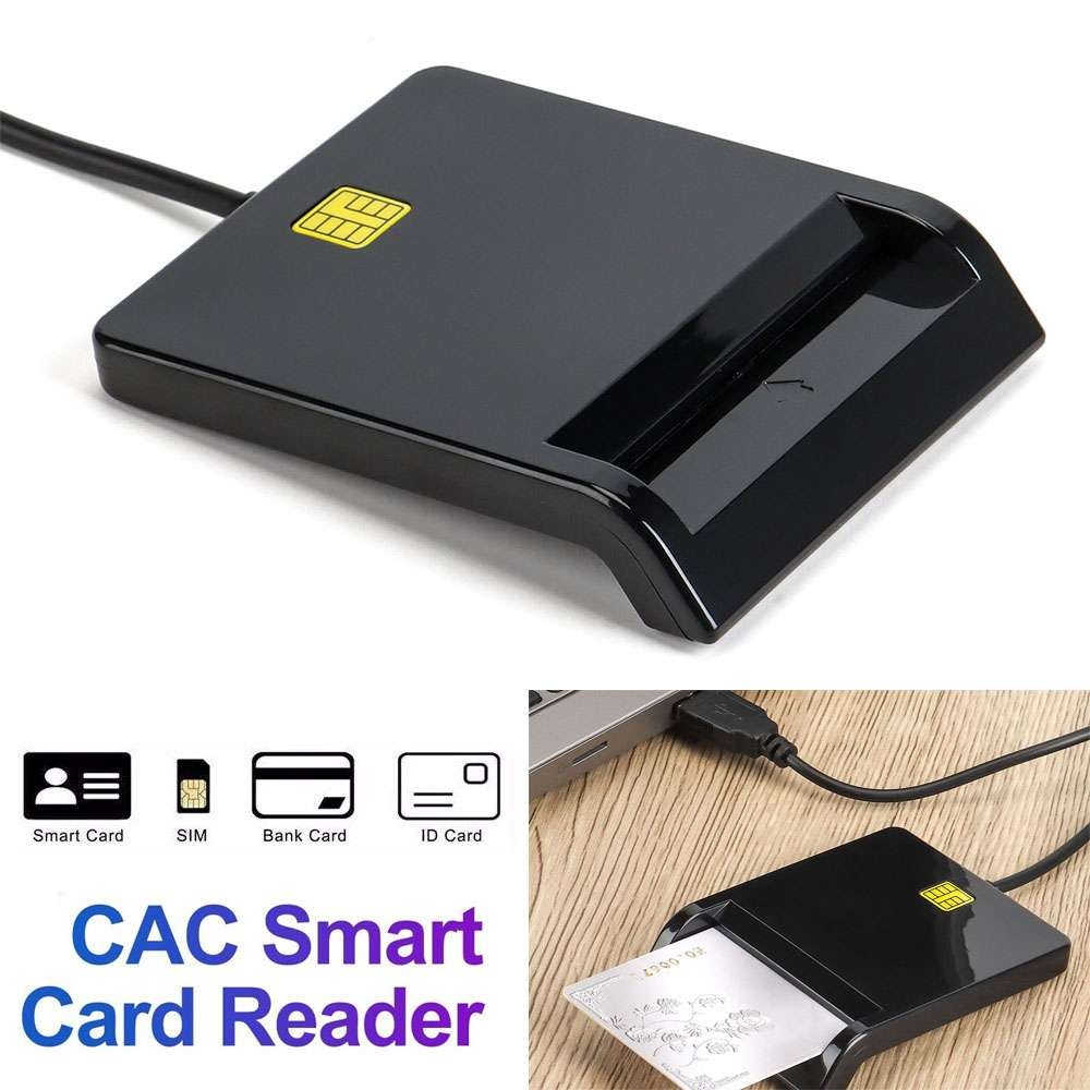 USB Smart Card Reader, DOD Military CAC Common Access-Bank Card-ID for Windows