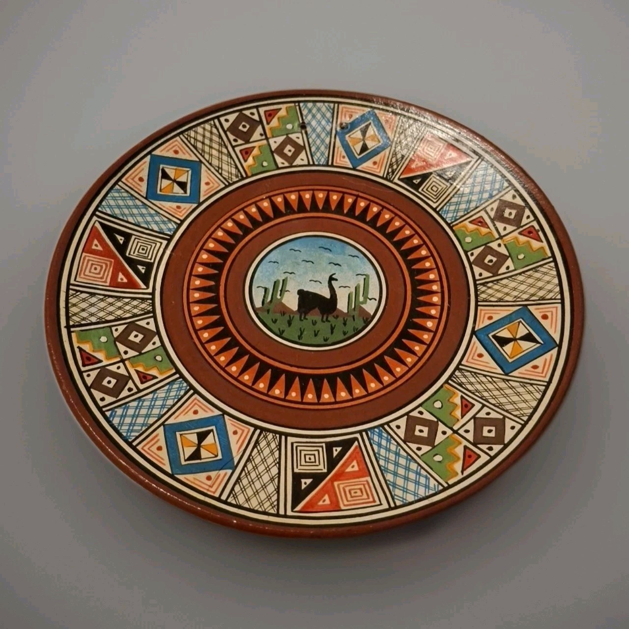 Hand Painted Peruvian Clay Plate