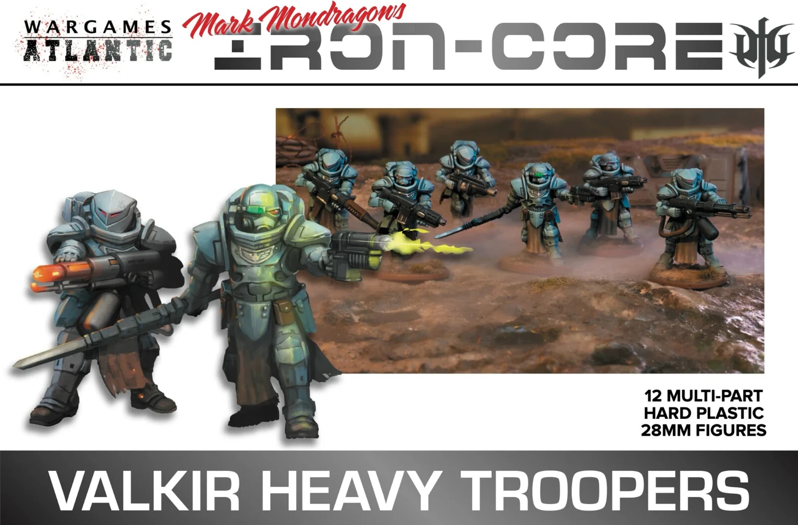 Wargames Atlantic Valkir Heavy Troopers 28mm figures x 12 Space Marines Assault
