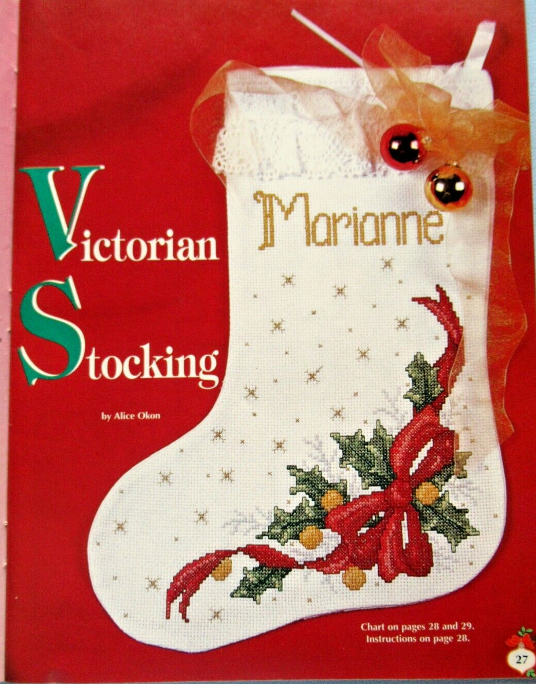 Victorian Stocking Design Happy Hanukkah CROSS STITCH PATTERNS