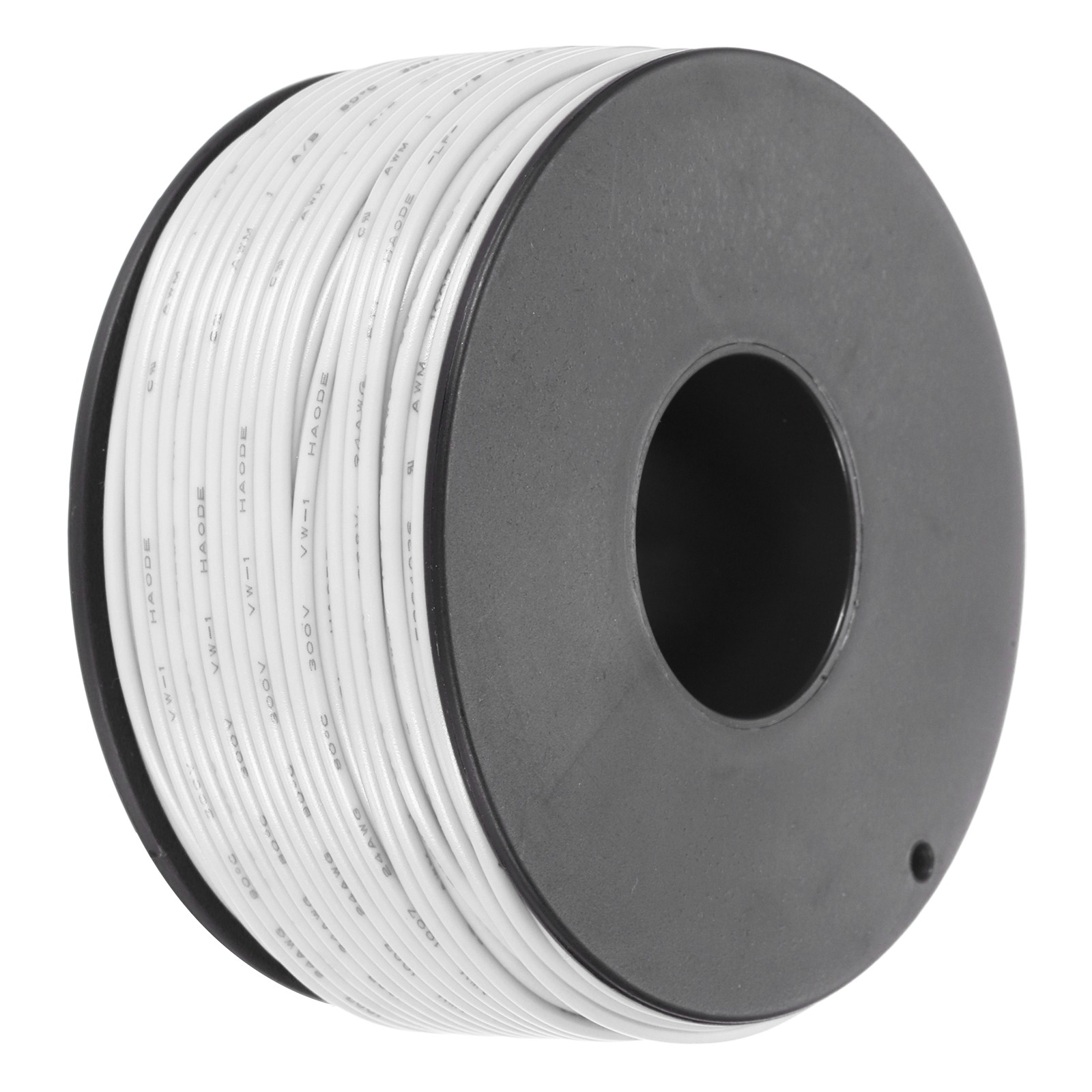 24AWG Stranded PVC Hookup Wire 50m/164ft White UL1007 Spool Tinned Copper Wire