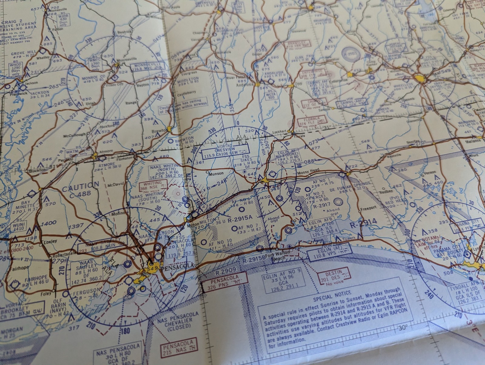 World Aeronautical Chart map Mobile Bay (467) May 20, 1968