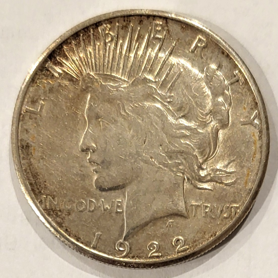 Peace Dollar; 1922 S circulated, luster both obverse and reverse