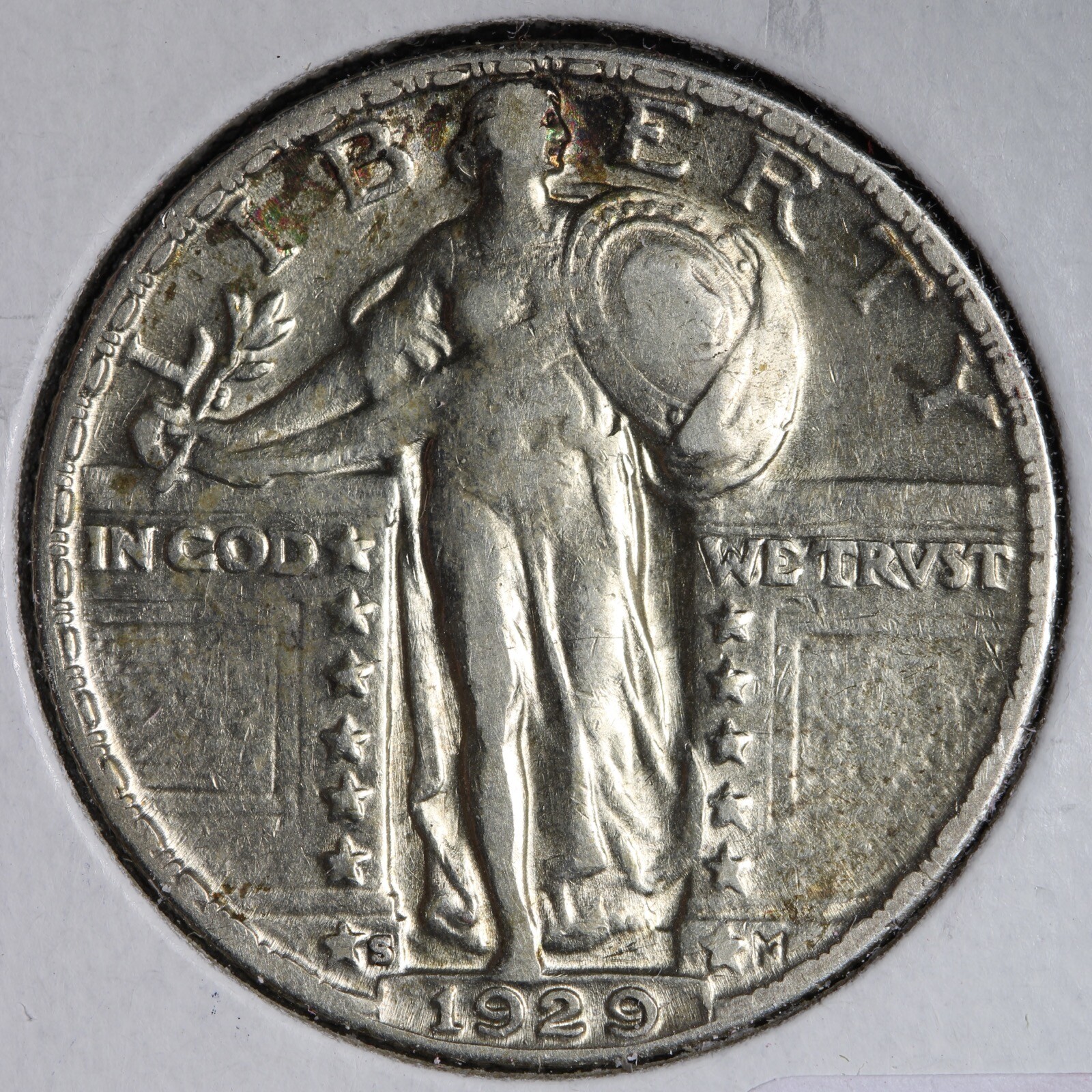1929-S Standing Liberty Silver Quarter AU TONED E239 KICB