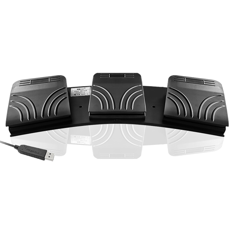 Triple USB Foot Switch Pedal Controller Custom Shortcut Keys Multi-Media Game