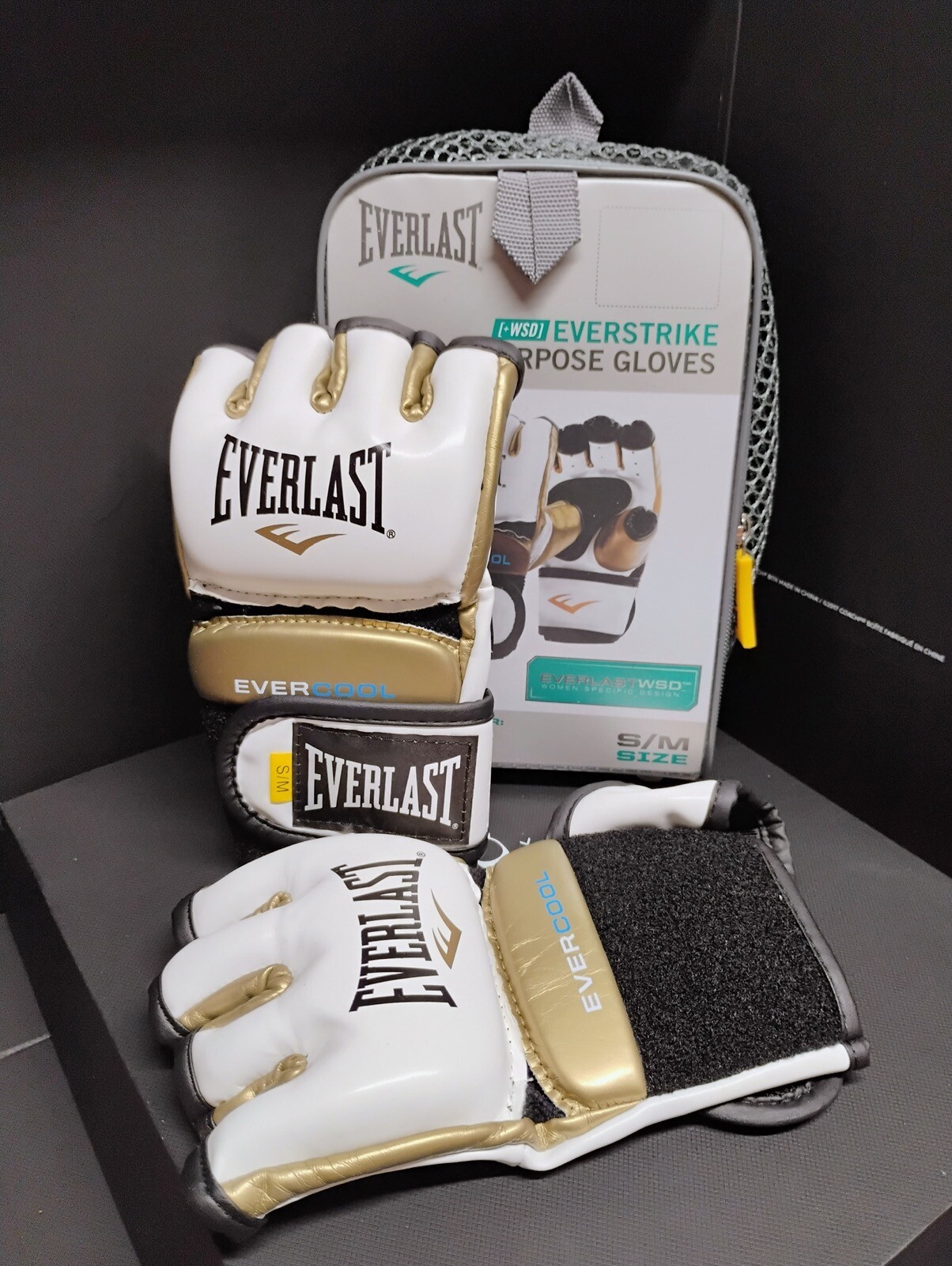 Everlast Women's EverStrike Training Gloves S/M Gold & White pre-owned