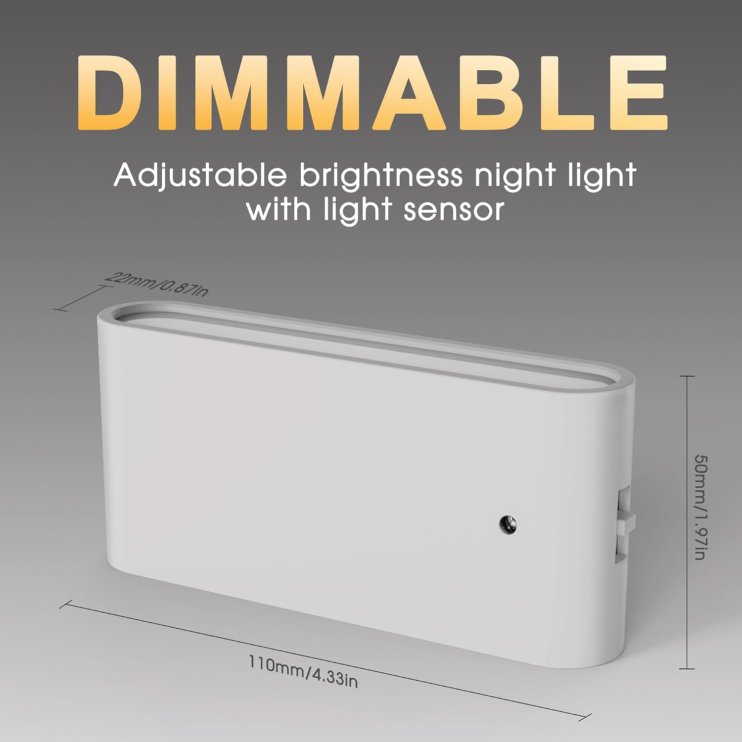Night Lights Plug into Wall,Dusk to Dawn Sensor,3000K,White | Dimmable LED Night