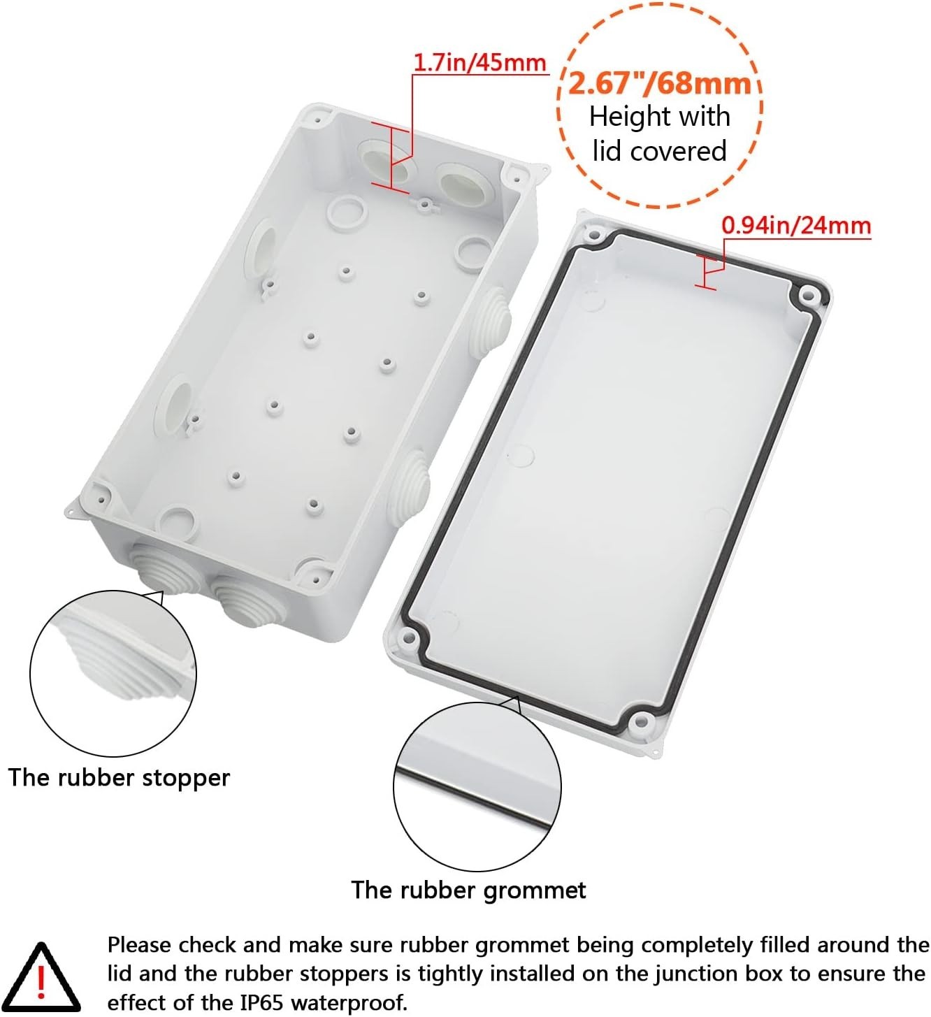 Sturdy ABS Plastic Junction Box Waterproof Dustproof for Electrical Projects