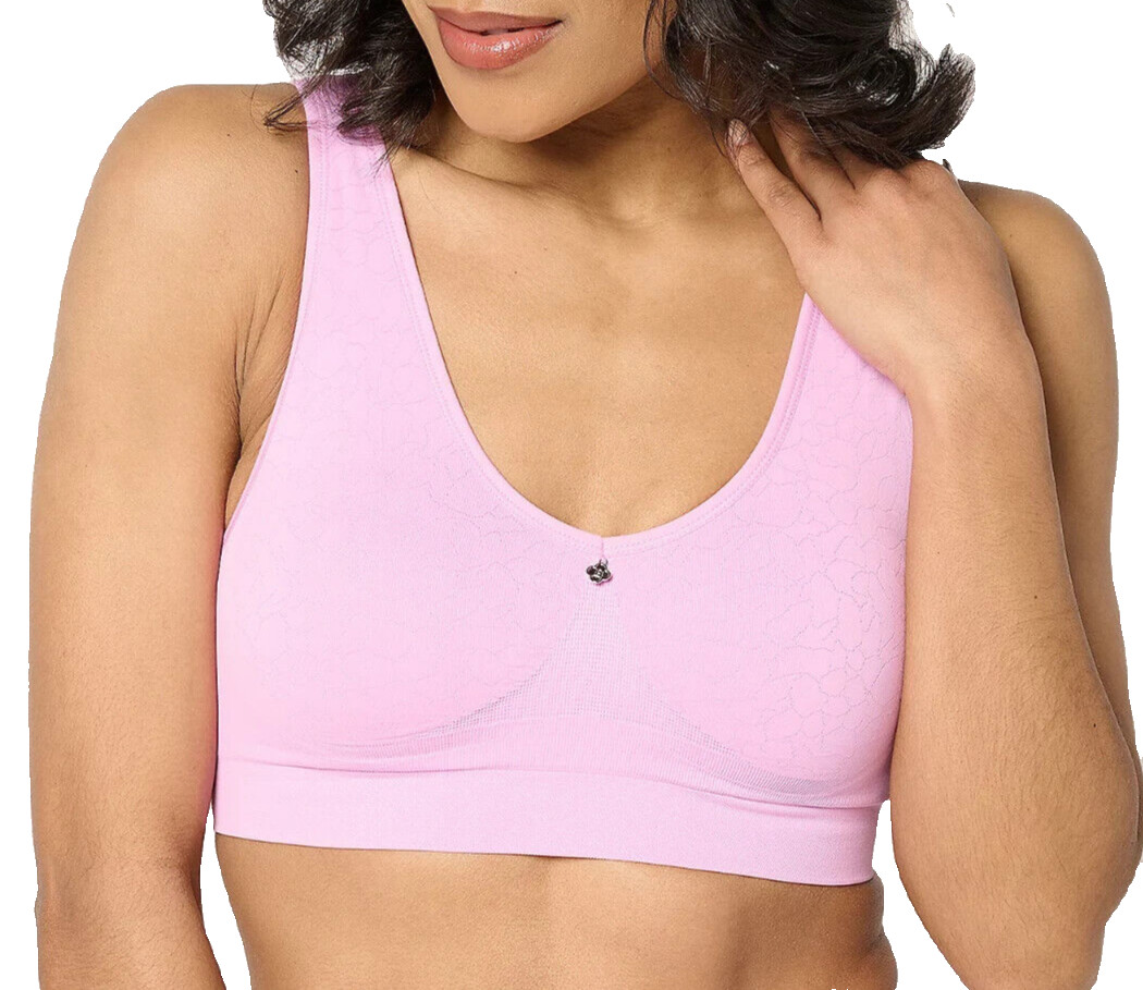 Breezies~Cooling Comfort Wirefree Contour Bra~3X~Pink Lav~A670851~Foam Cup