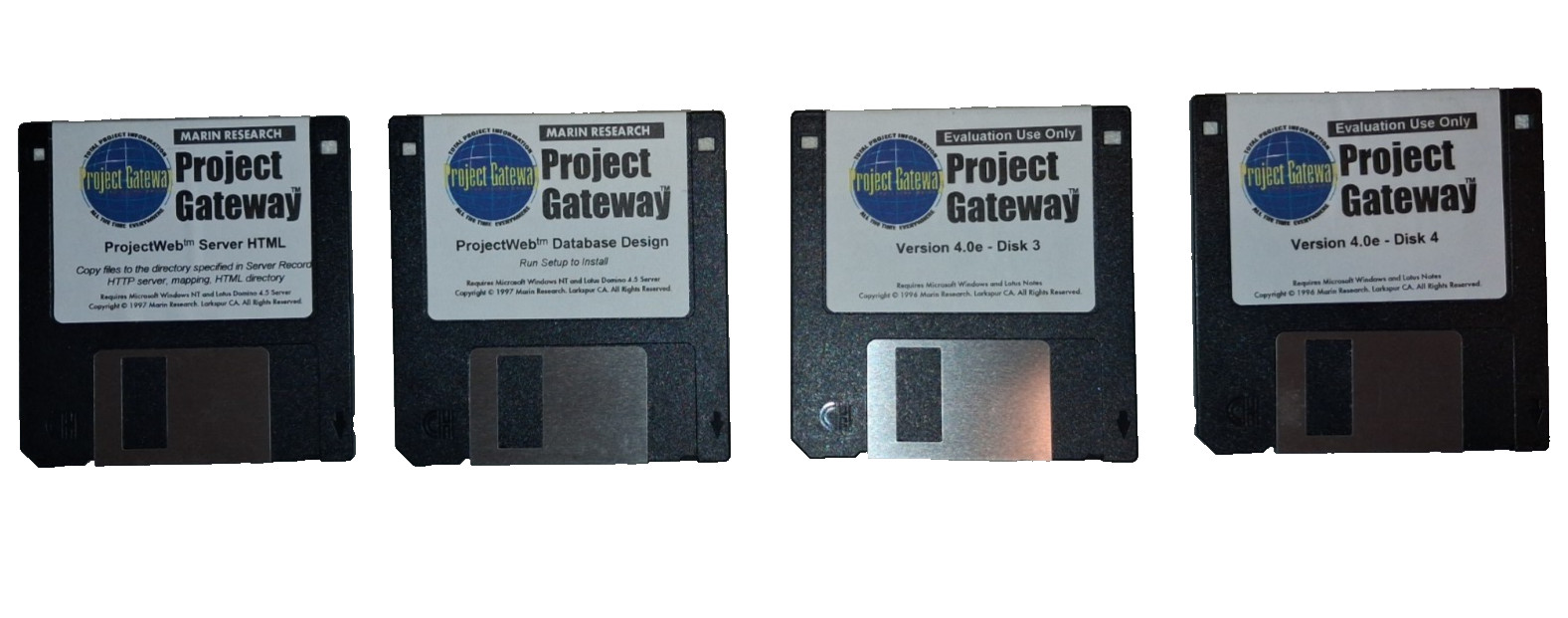4 BLANK Floppy Disks-Labeled "Marin Research Project Gatway" *FAST SHIPPING!*