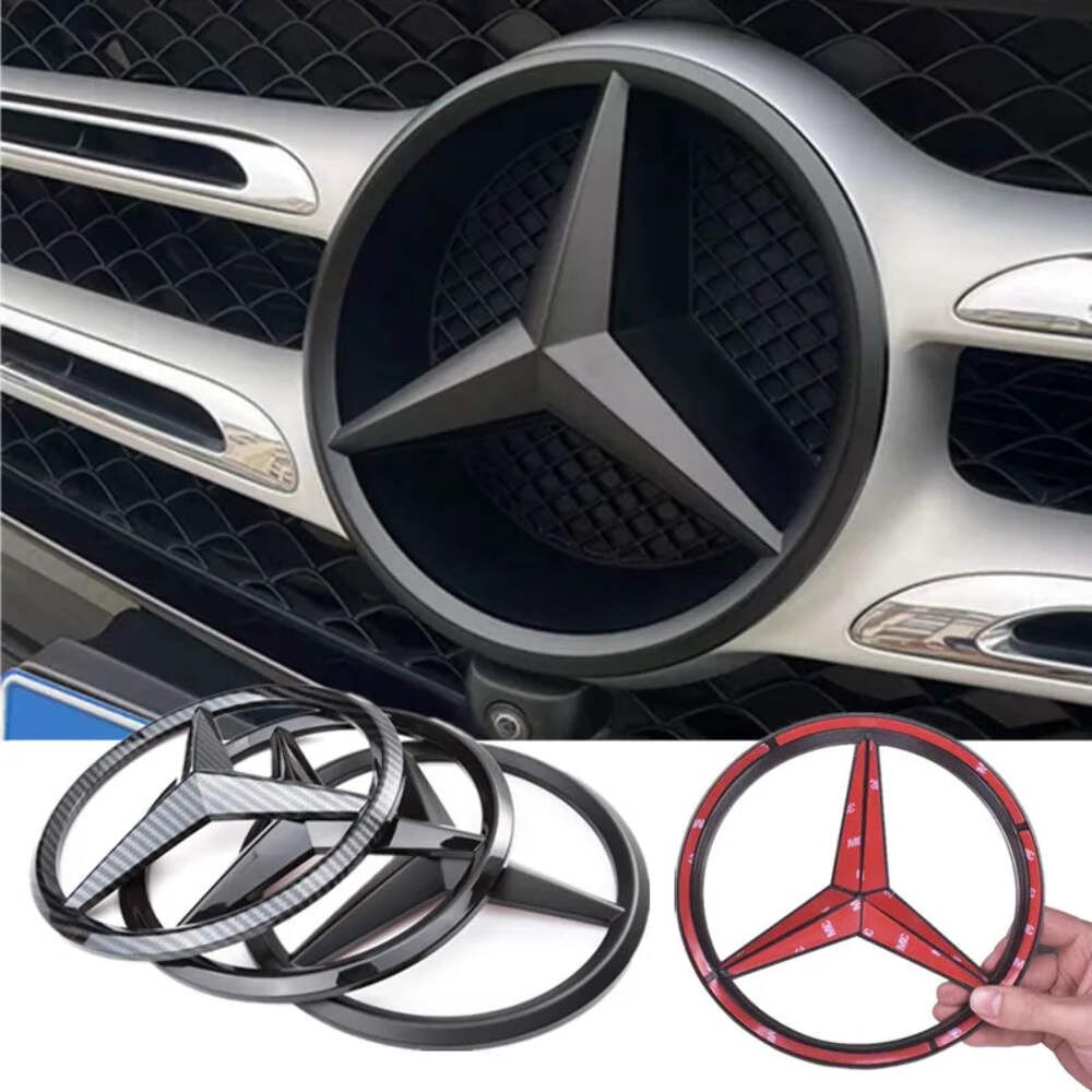 ABS Car Front Grille Badge Decal Cover Emblem for Mercedes Benz W204 W205 W210 W