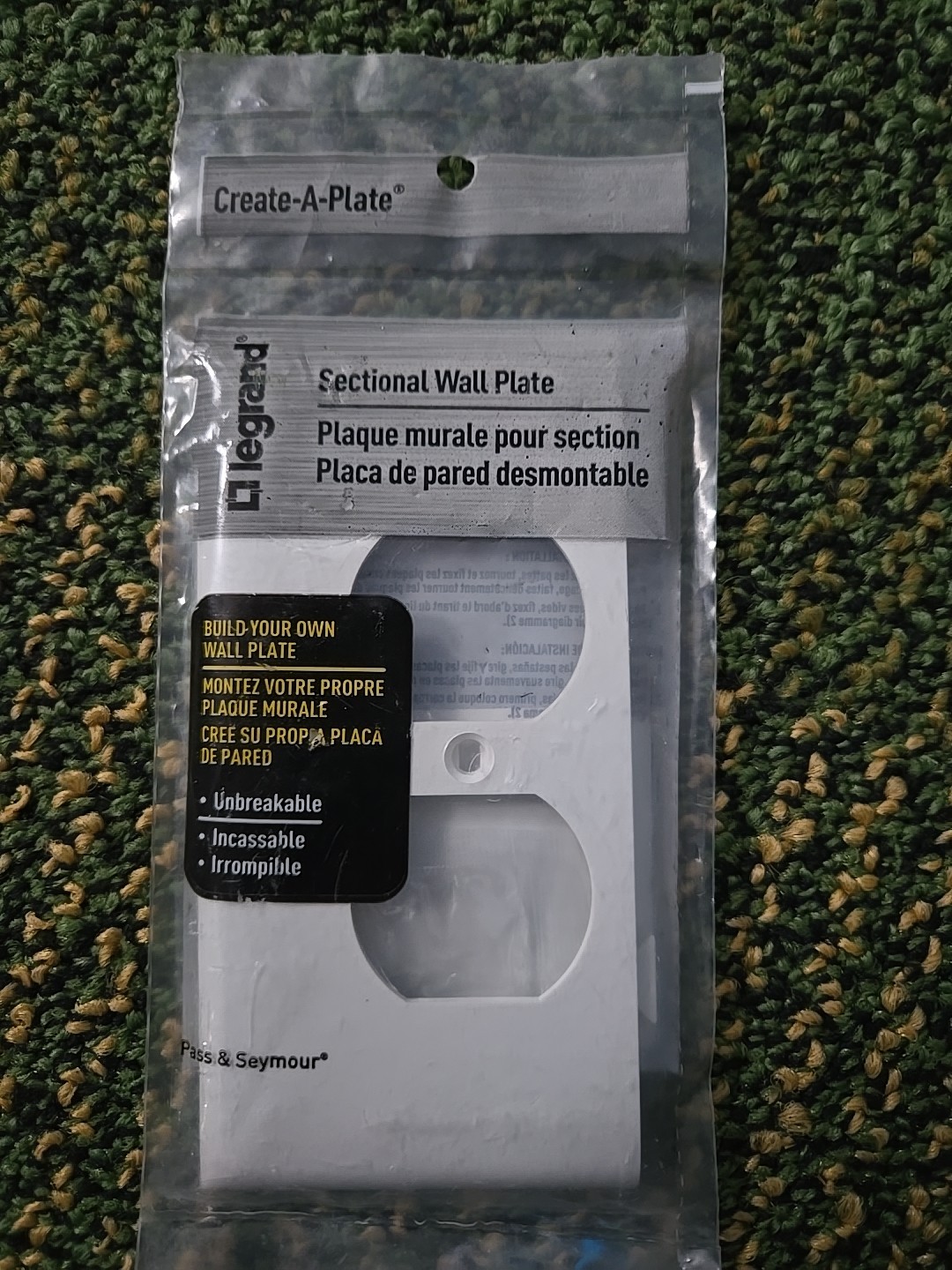 PJSE8WCC10 White Duplex Sectional Nylon Wall Plate