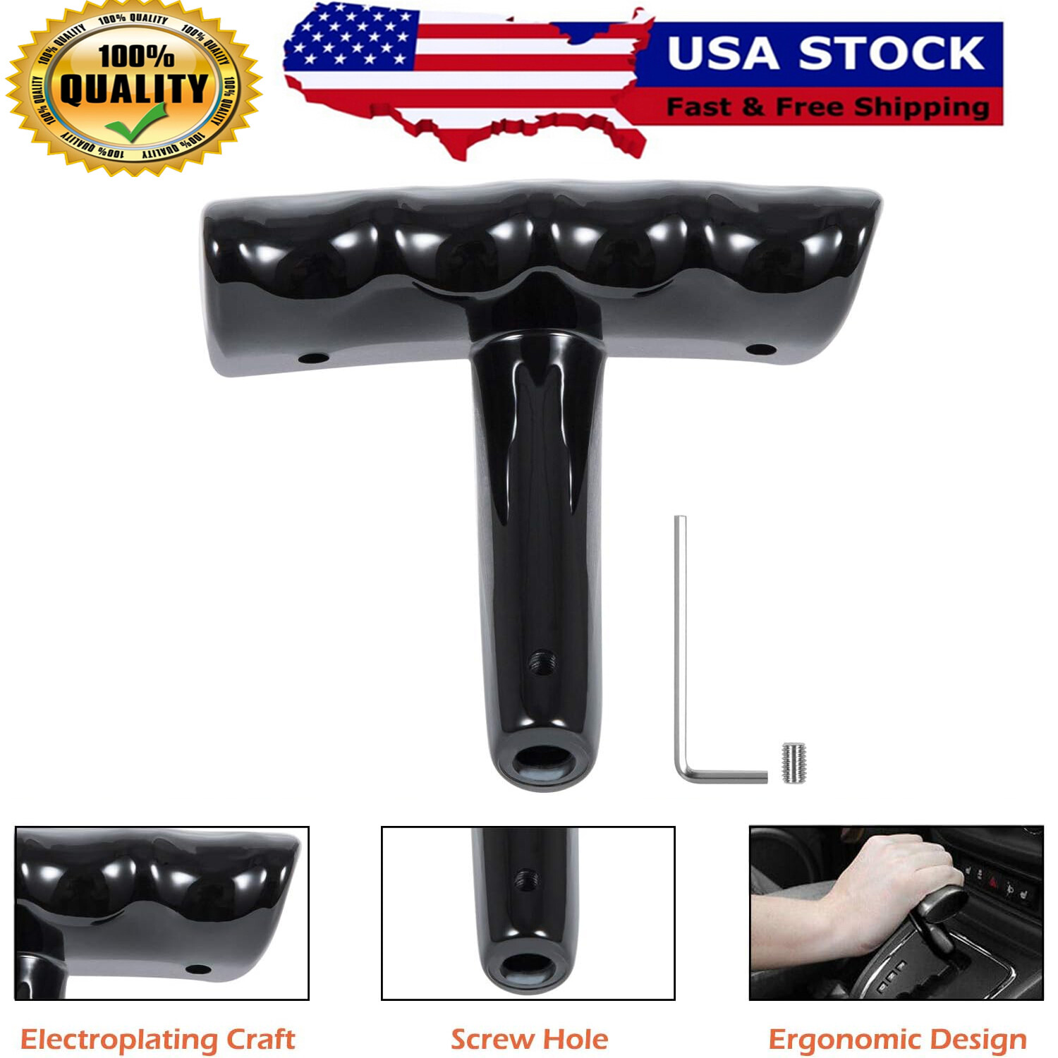 T-Handle Shift Knob Automatic Gear Stick Shifter for Jeep Wrangler Dodge Charger