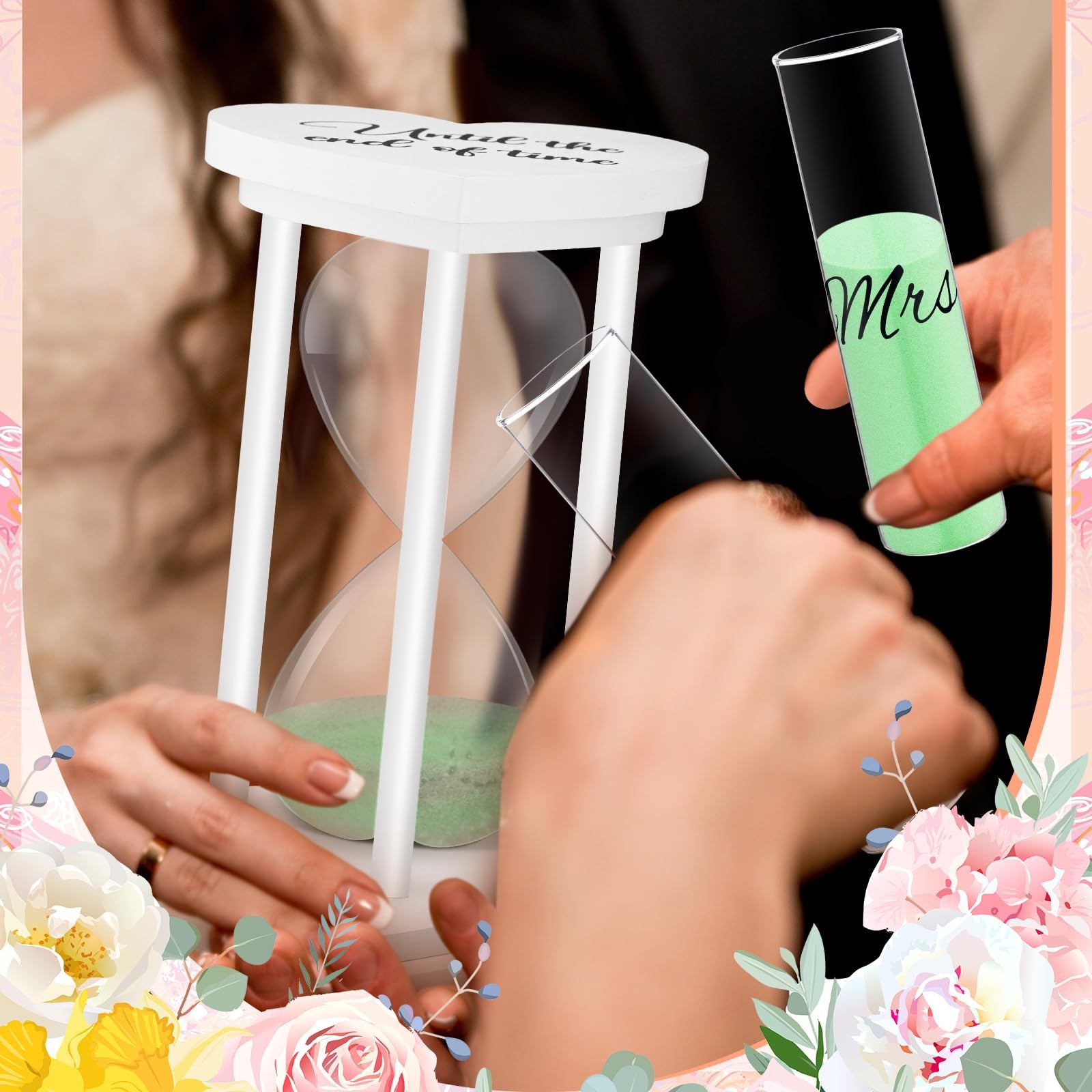 Anglechic Unity Sand Wedding Ceremony Set Include Wooden Unity Hour Glass 2