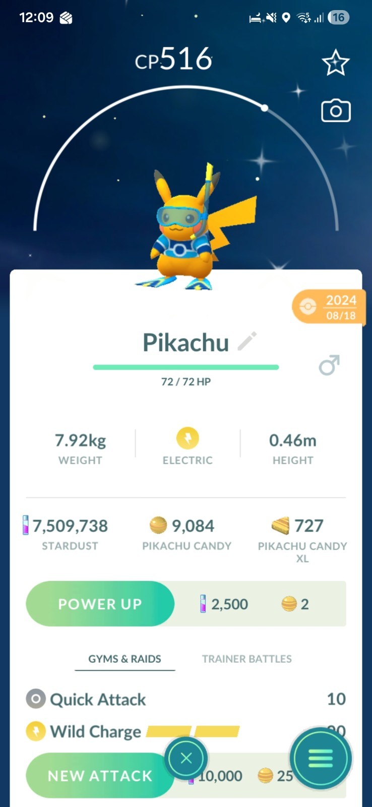 Pokemon Pikachu Scuba  shiny Go