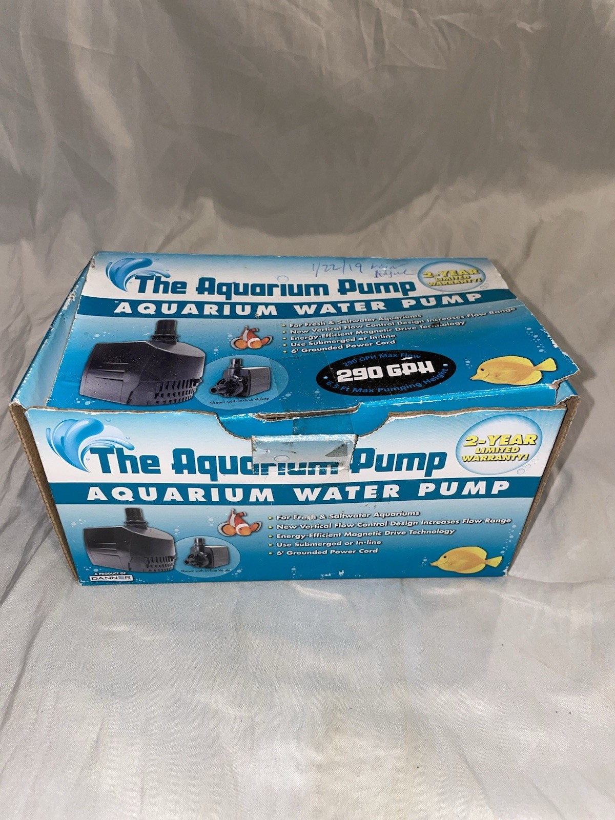 The Aquarium Pump Water Sump Pump Danner Aqua Supreme 290 GPH Submersible NIB