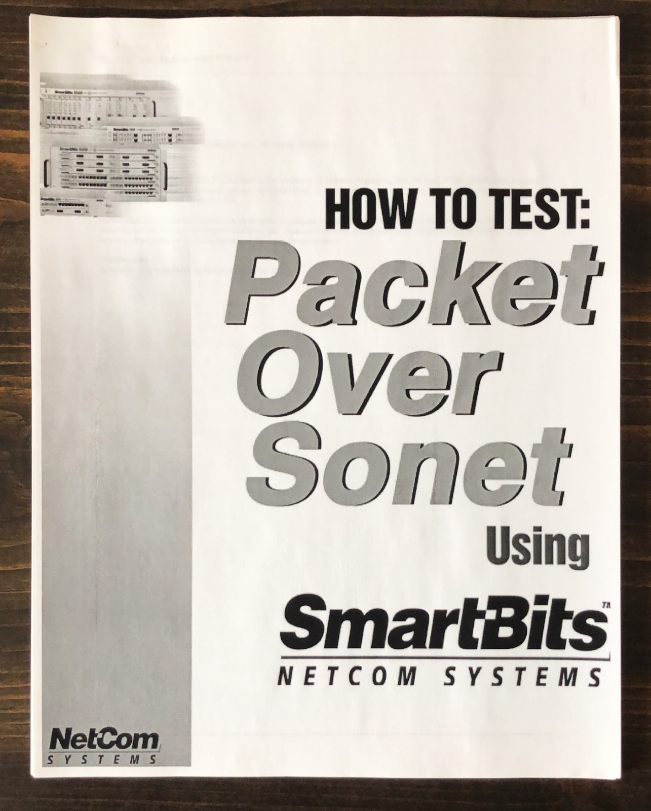 Netcom Systems / SmartBits - How To Test : Packet Over Sonet Manual (1999)