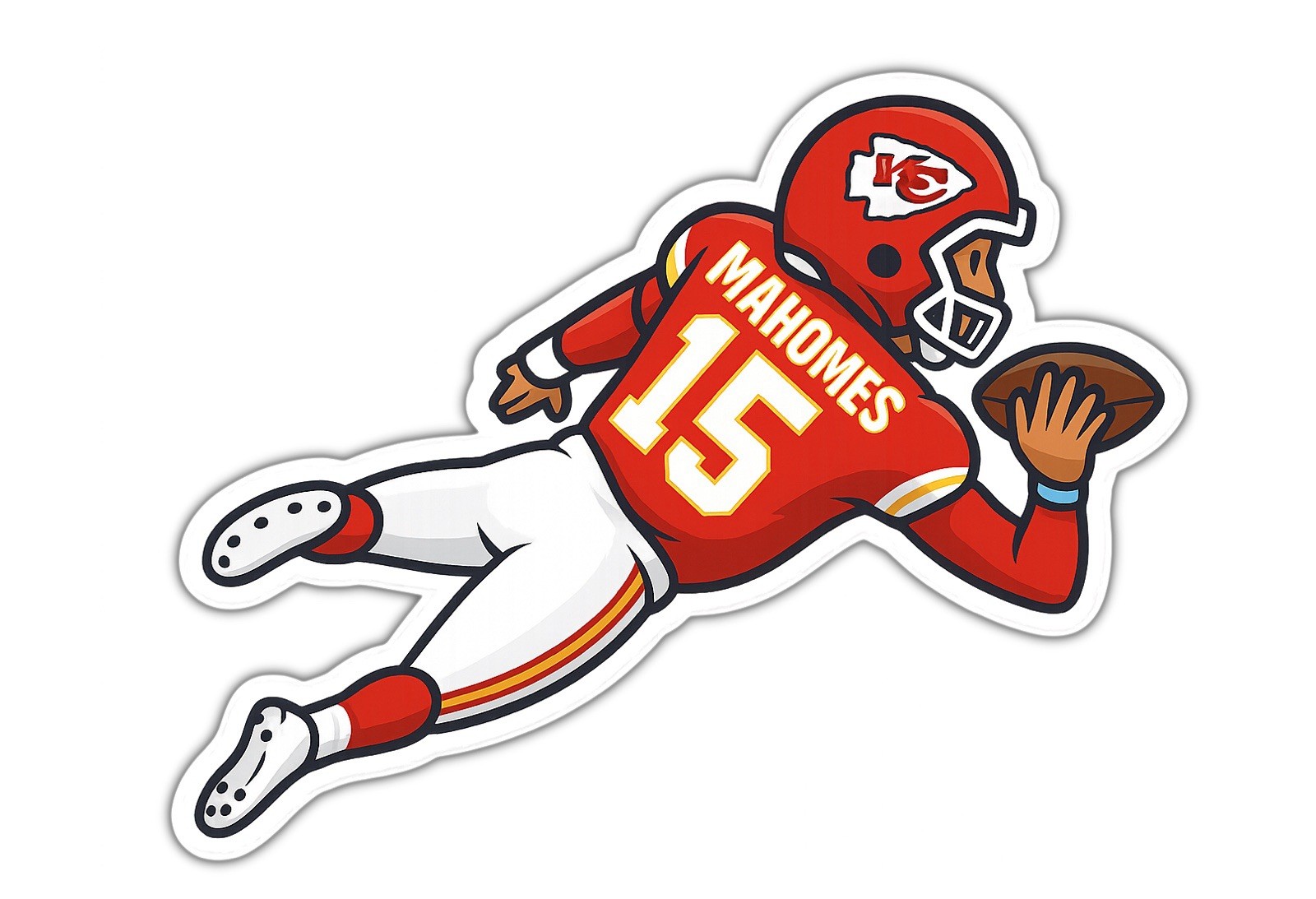Mahomes Side Arm Throw Custom Sticker Kansas City QB