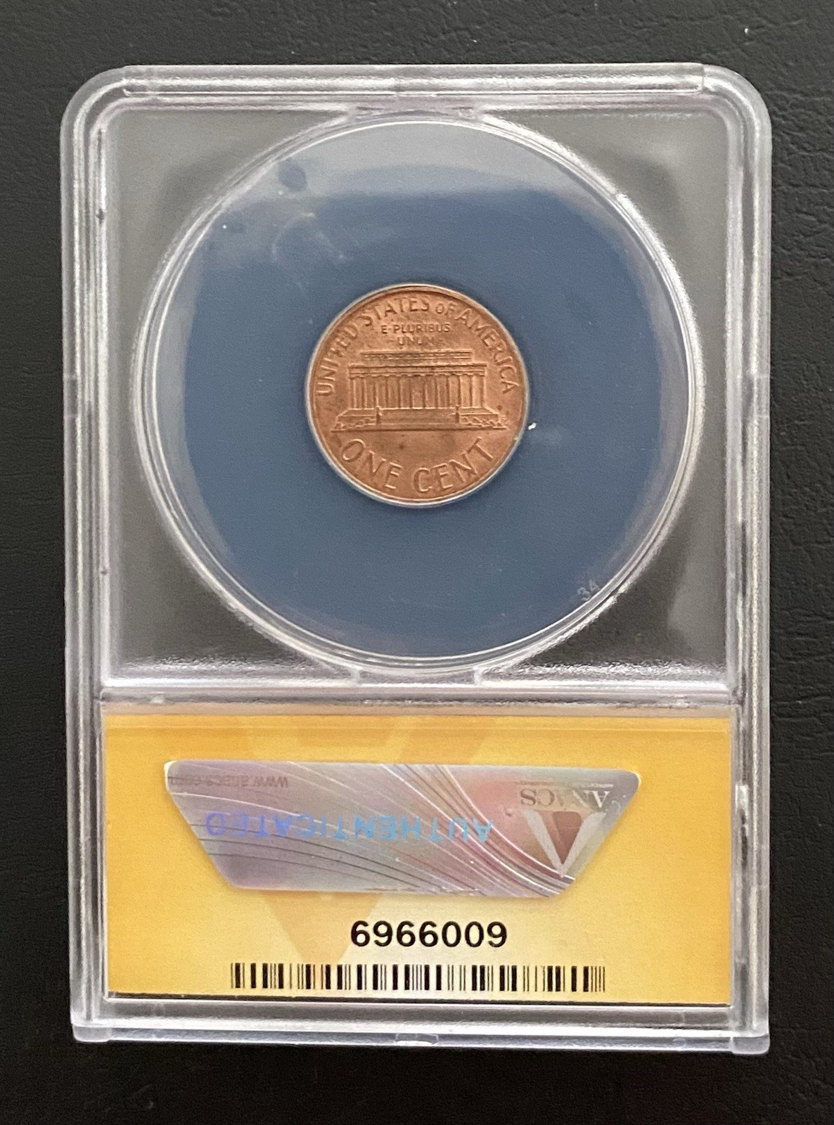 1992 Indent Penny Error ANACS MS64 Red