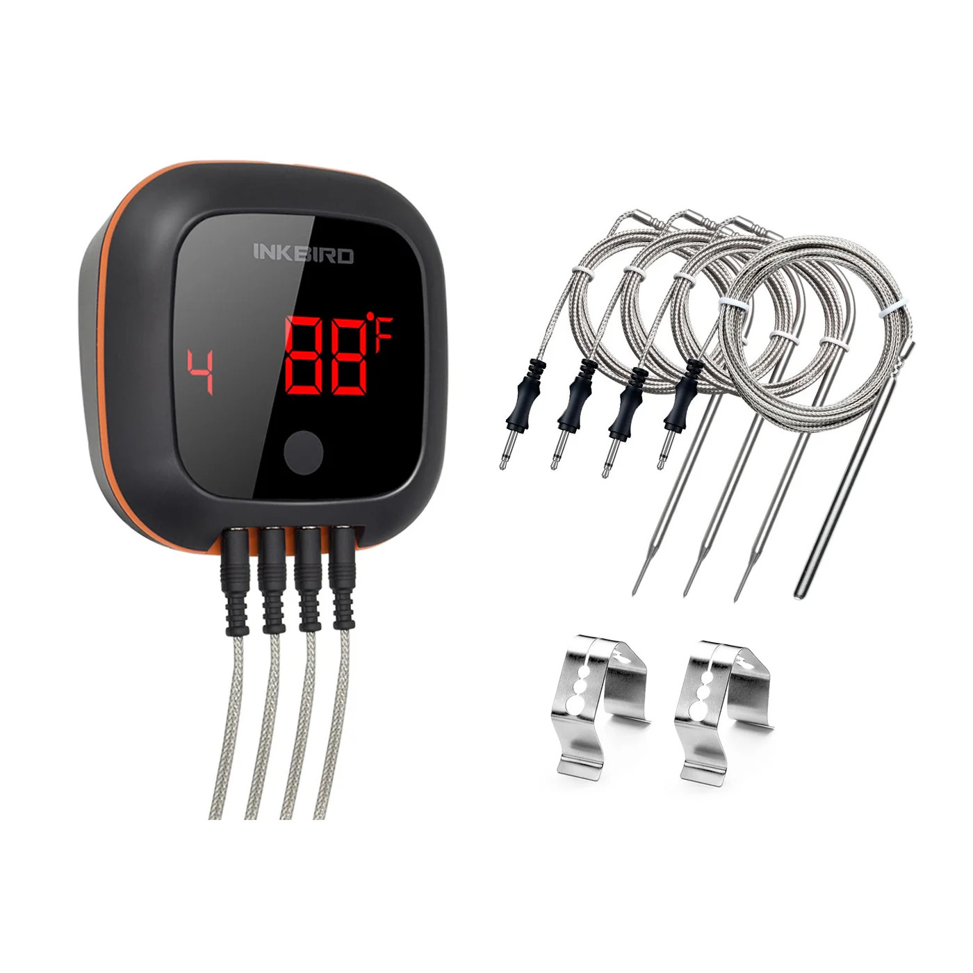 INKBIRD Bluetooth Meat Thermometer 4XS Wireless App Remote℉/℃ Rotatable Screen