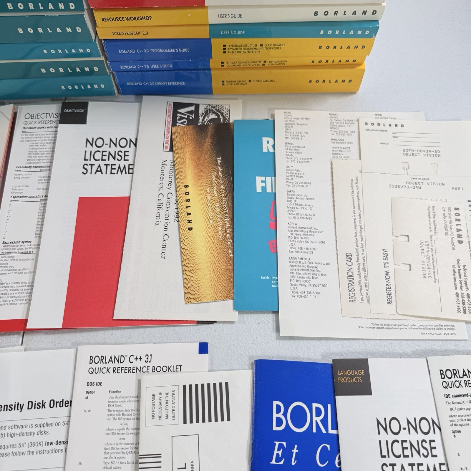 Borland C++ 3.0 & Application Frameworks Reference User Guide Manuals Lot Set