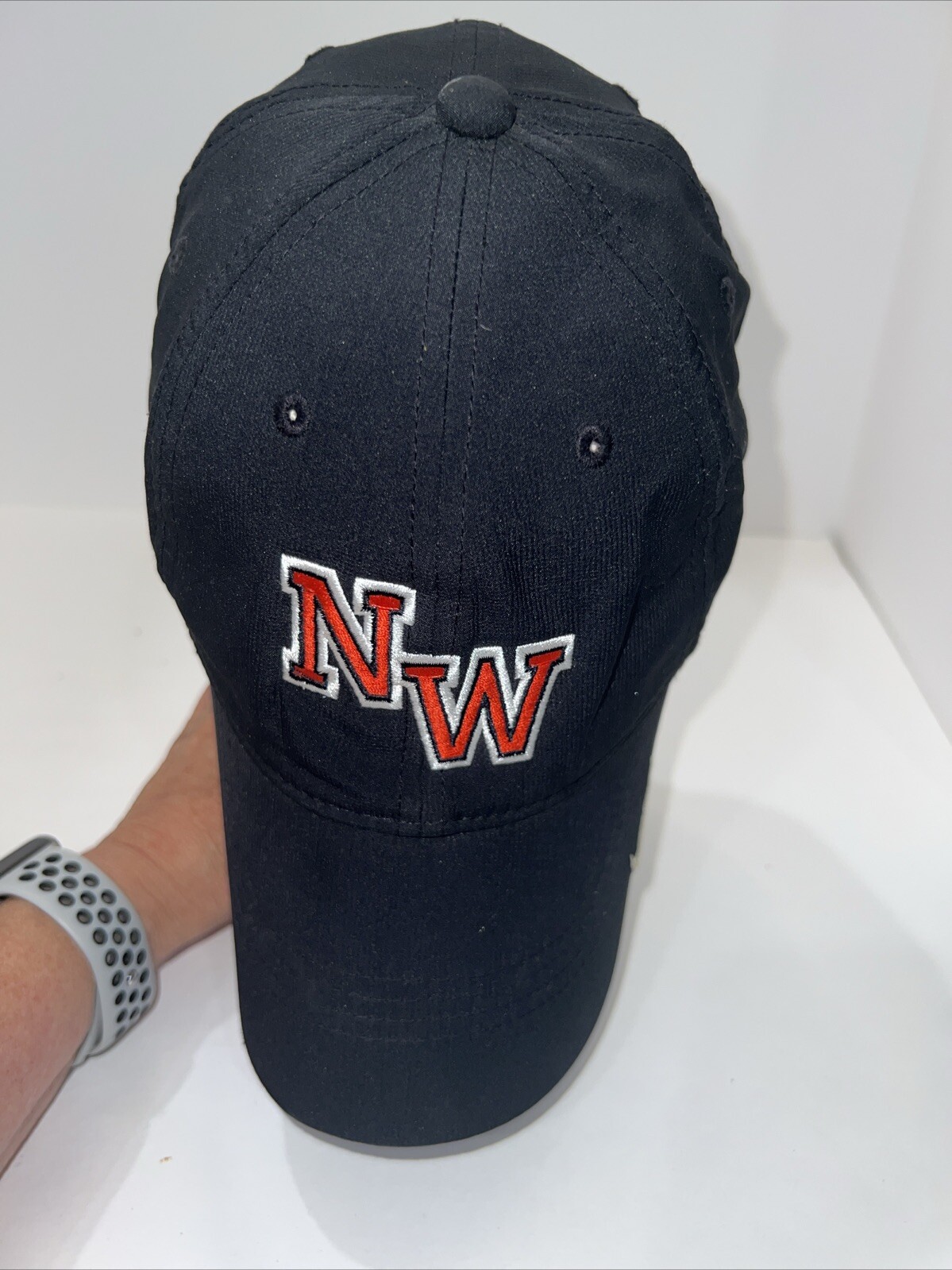 Nike Golf NW Northwestern in Red White on Black Polyester Hat Cap Polyester