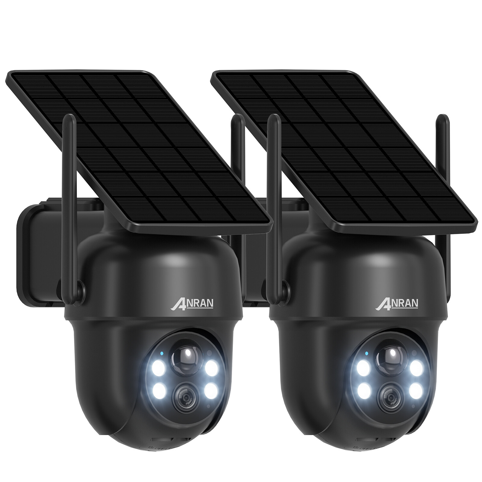 ANRAN Outdoor 5MP Solar Security Camera Wifi 360° PTZ 2Way Audio IP66 2Pack