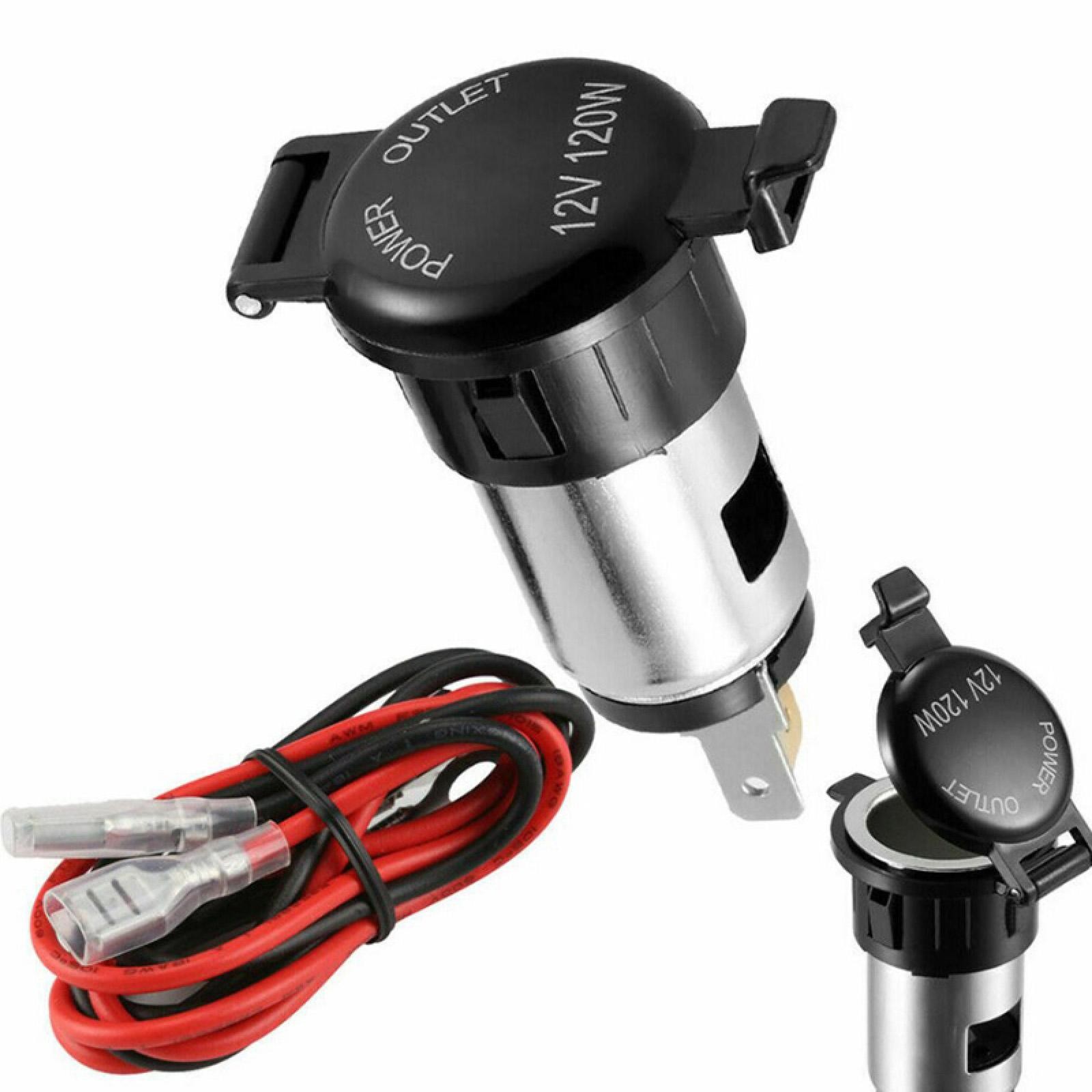 12V USB With Cable Car Cigarette Lighter Socket Charger Power Adapter Outlet