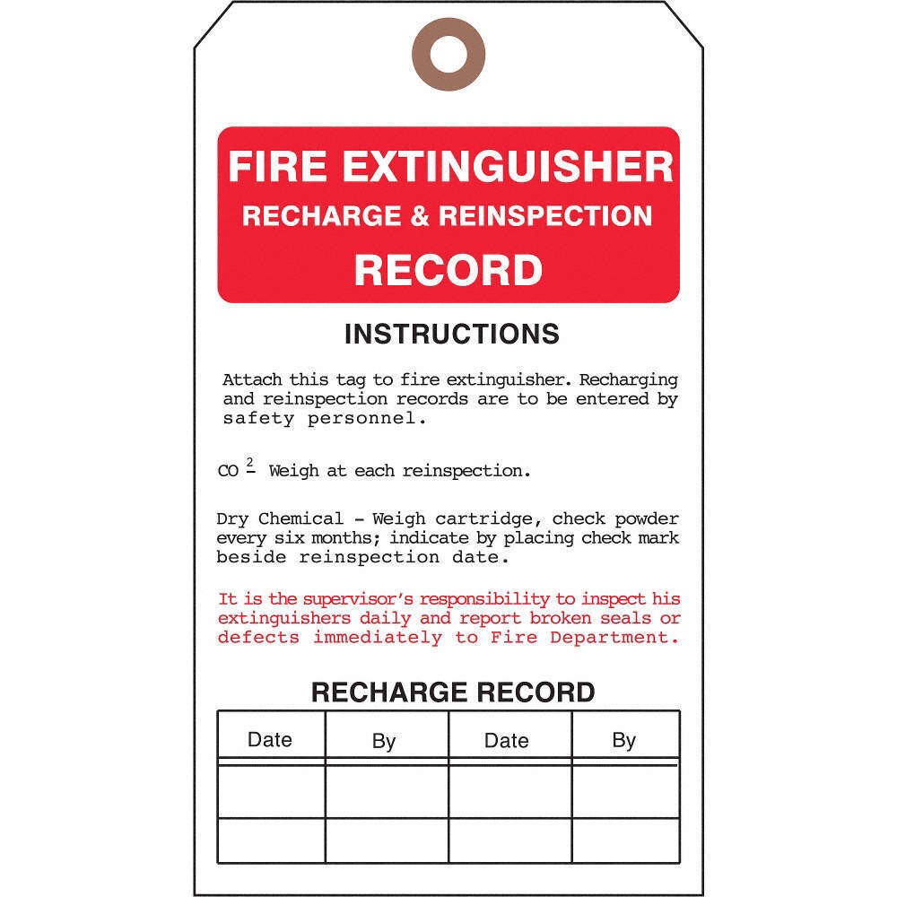 Model Number # FTUF-G51 Fire Extinguisher Tag 7 x 4 In PK25 PK 6