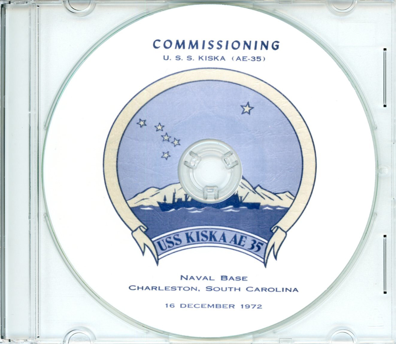 USS Kiska AE 35 Commissioning Program 1972  Navy Plank Owners