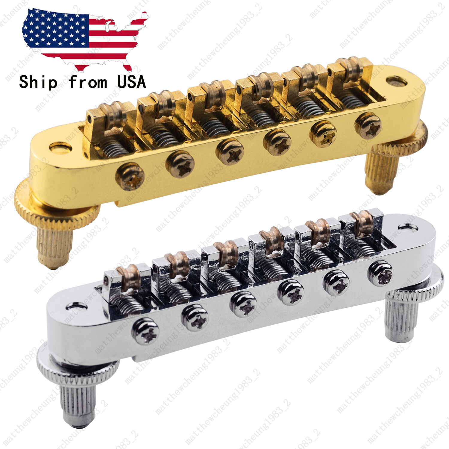 Tune-O-Matic M4 Bridge with Roller Saddle For Gibson Les Paul SG ES Gretsch