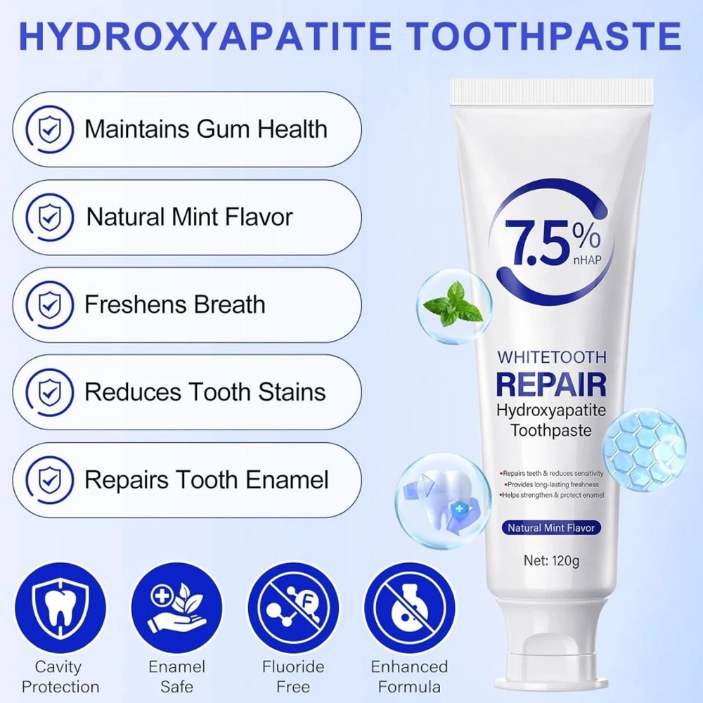 7.5% Hydroxyapatite Toothpaste 1 Pack Toothpaste for Advanced Enamel Protection