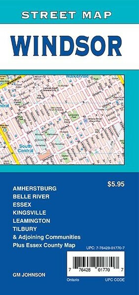 Street Map of Windsor, Ontario, Canada, by GMJ Maps  2022