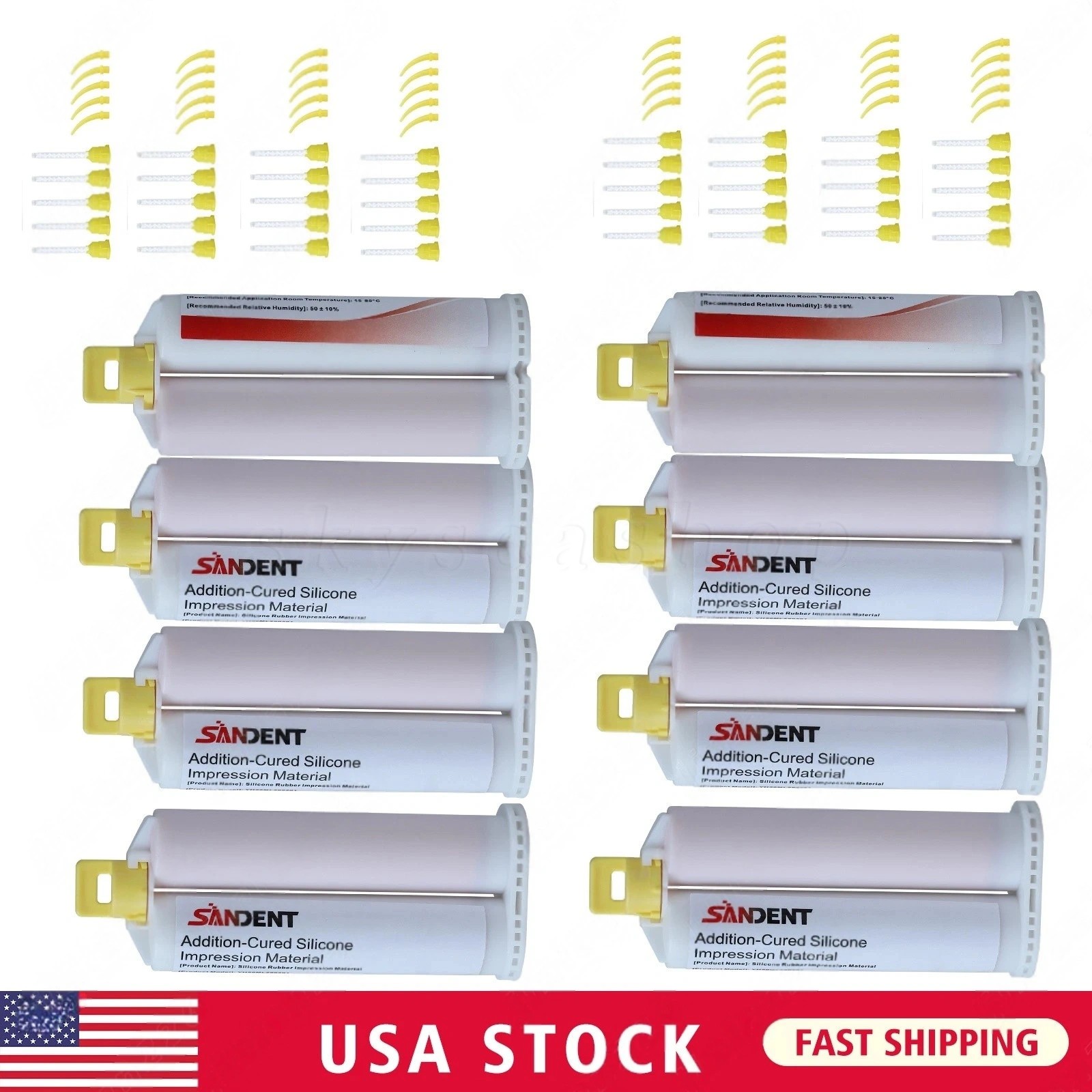 VPS Normal Set Light Body Impression Material 8/Pk 50mL 40 Tips