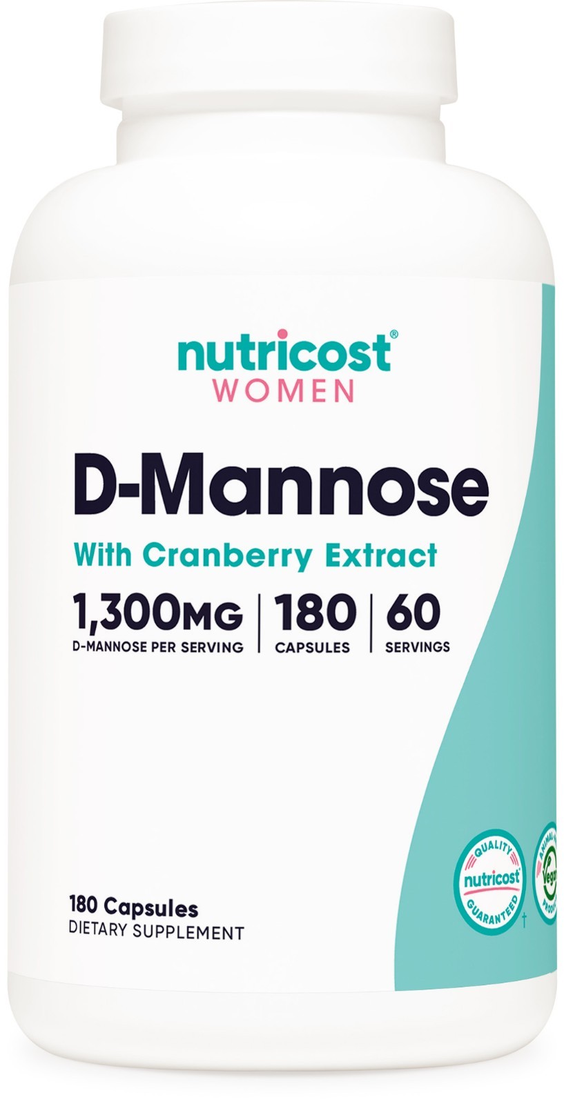 Nutricost D-Mannose with Cranberry Extract for Women 1300mg 180 capsules