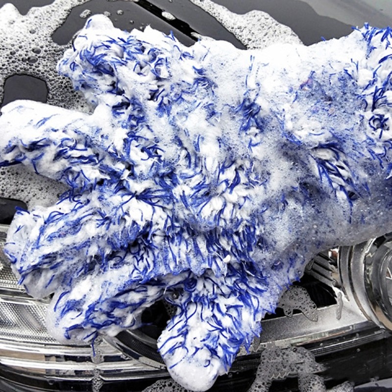 Double Sided Car Washing Mitts Dusting Microfiber Gloves Cleaning Rag Durable